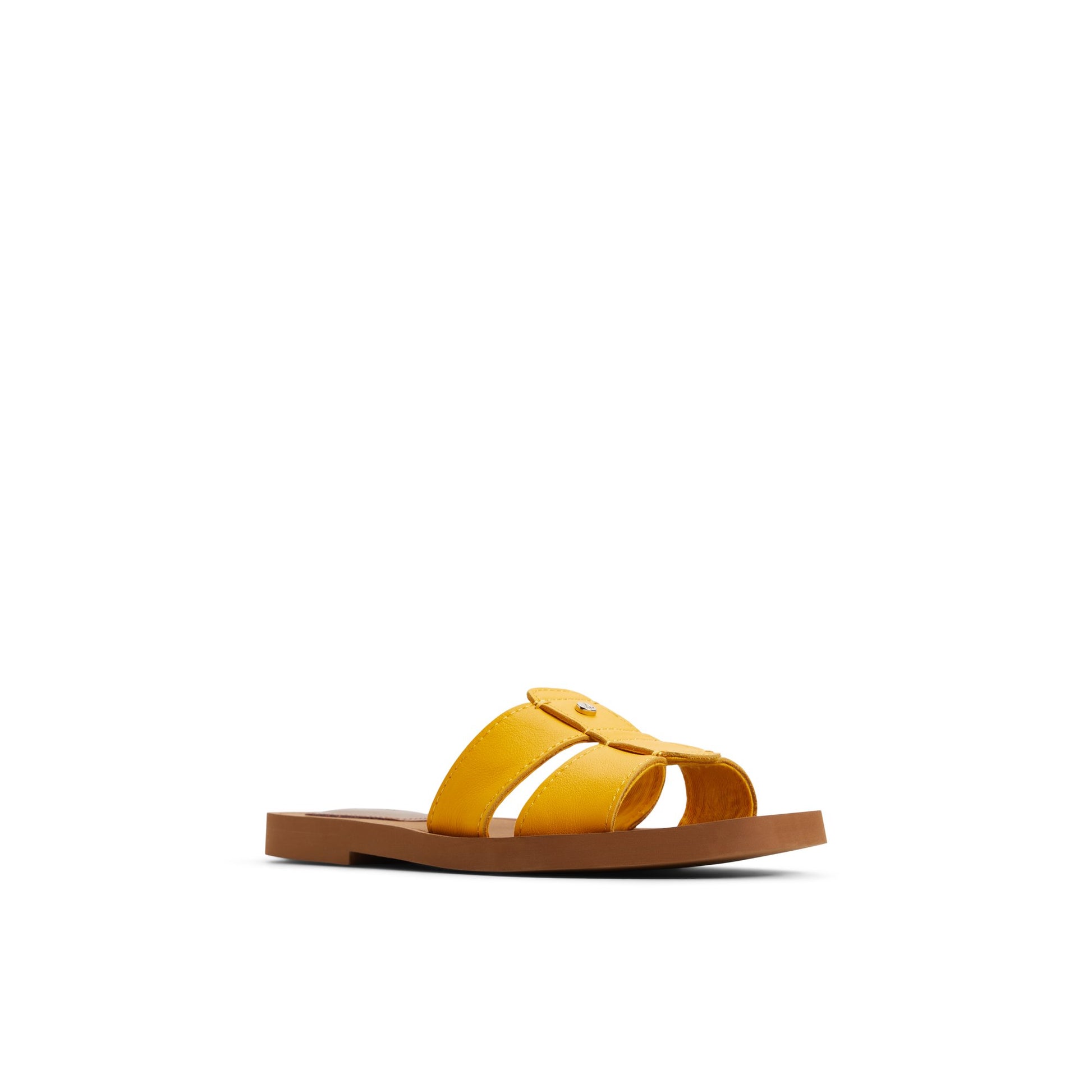 Side view of Medium Yellow Tilly Slide Sandal Slide Sandals