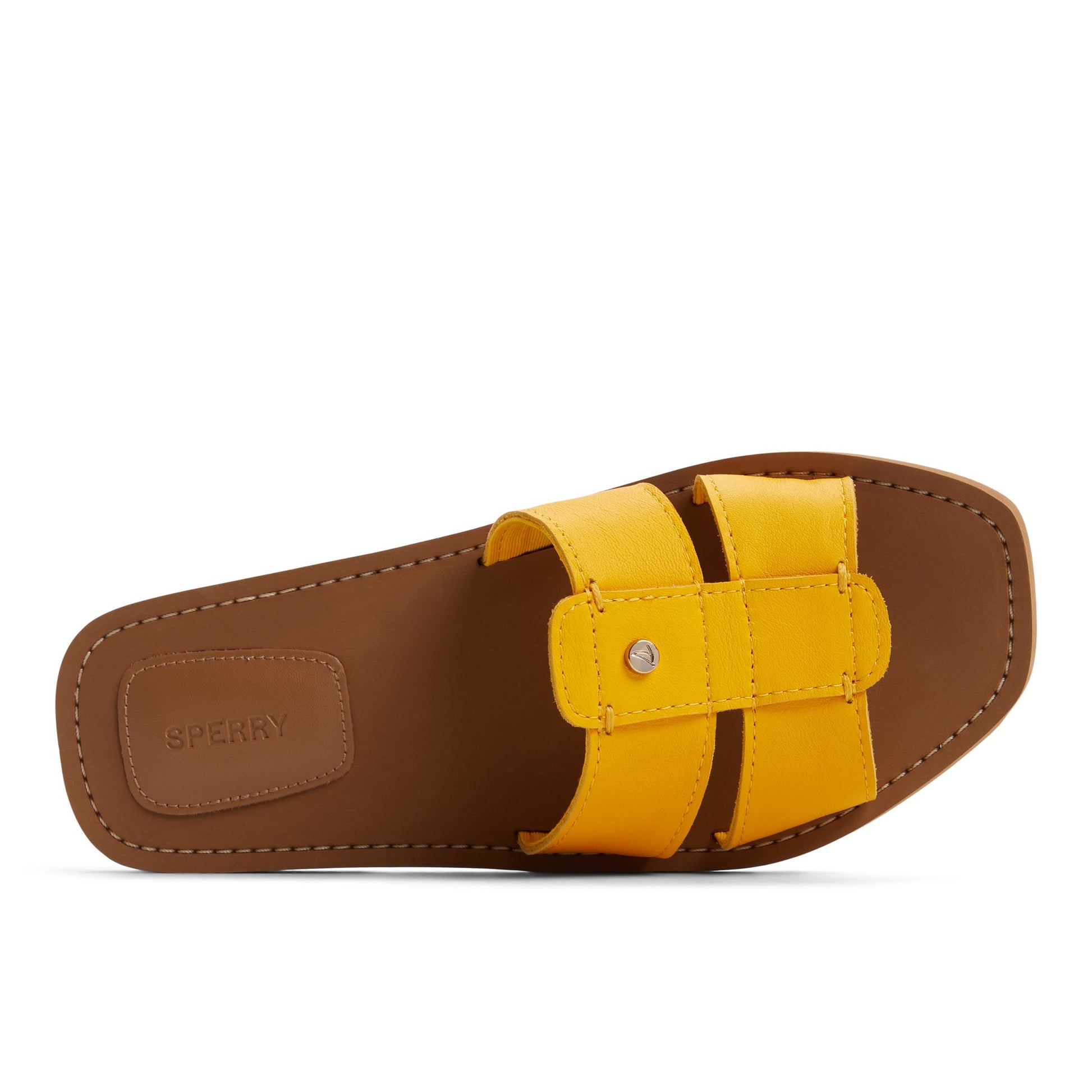 Top-down view of the Medium Yellow Tilly Slide Sandal Slide Sandals