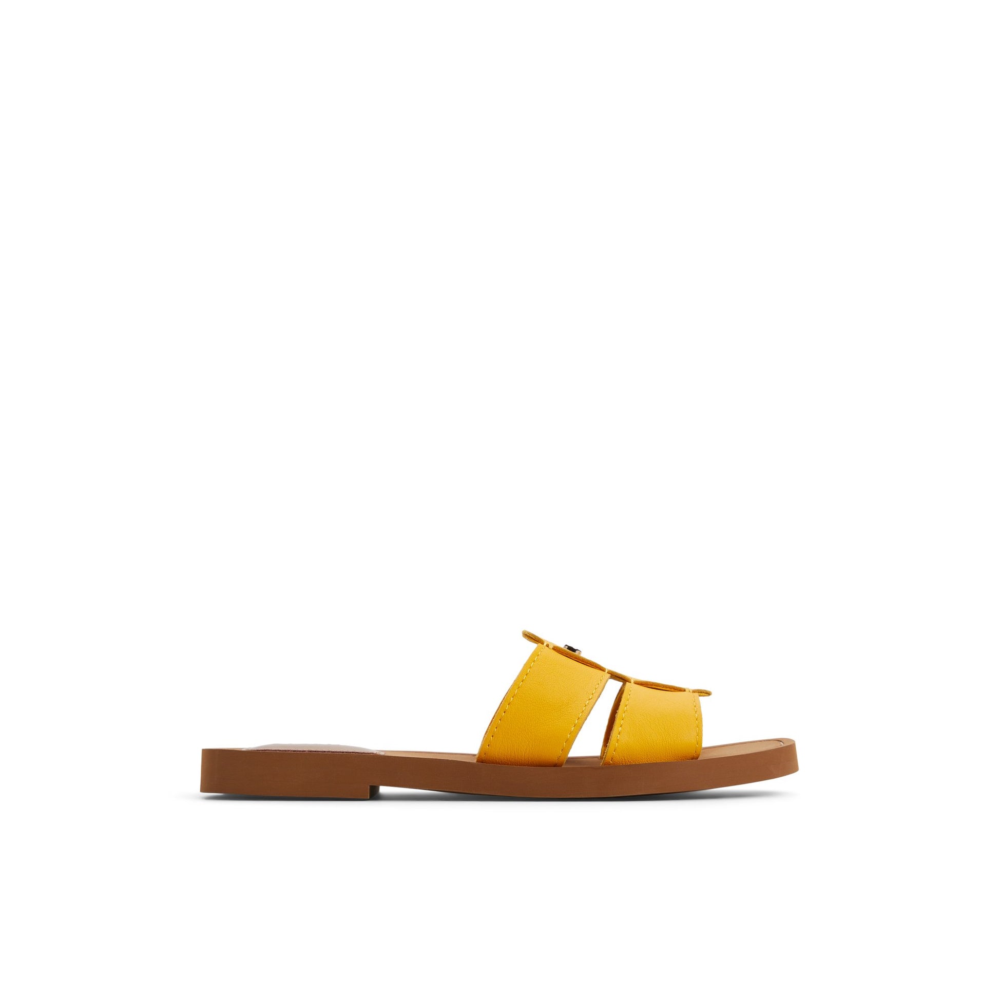 Main View of Medium Yellow Tilly Slide Sandal Slide Sandals for Womens
