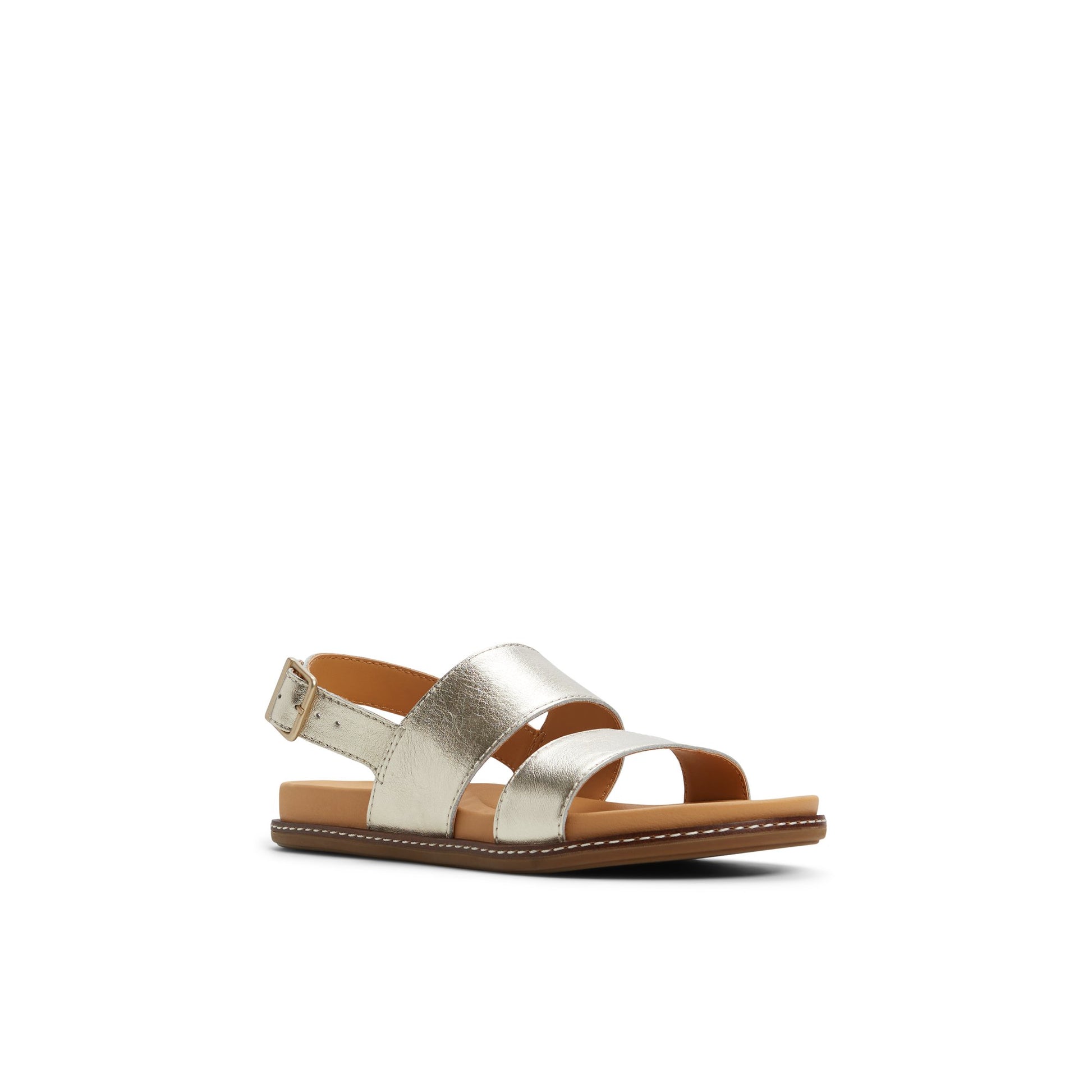 Side view of Gold Waveside Backstrap Sandal Slide Sandals
