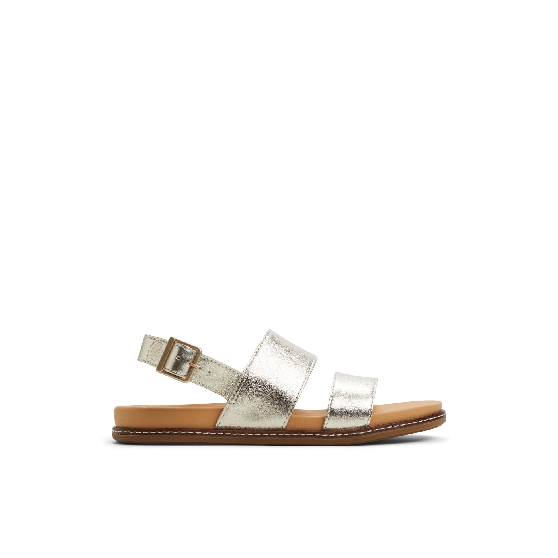 Main View of Gold Waveside Backstrap Sandal Slide Sandals for Womens