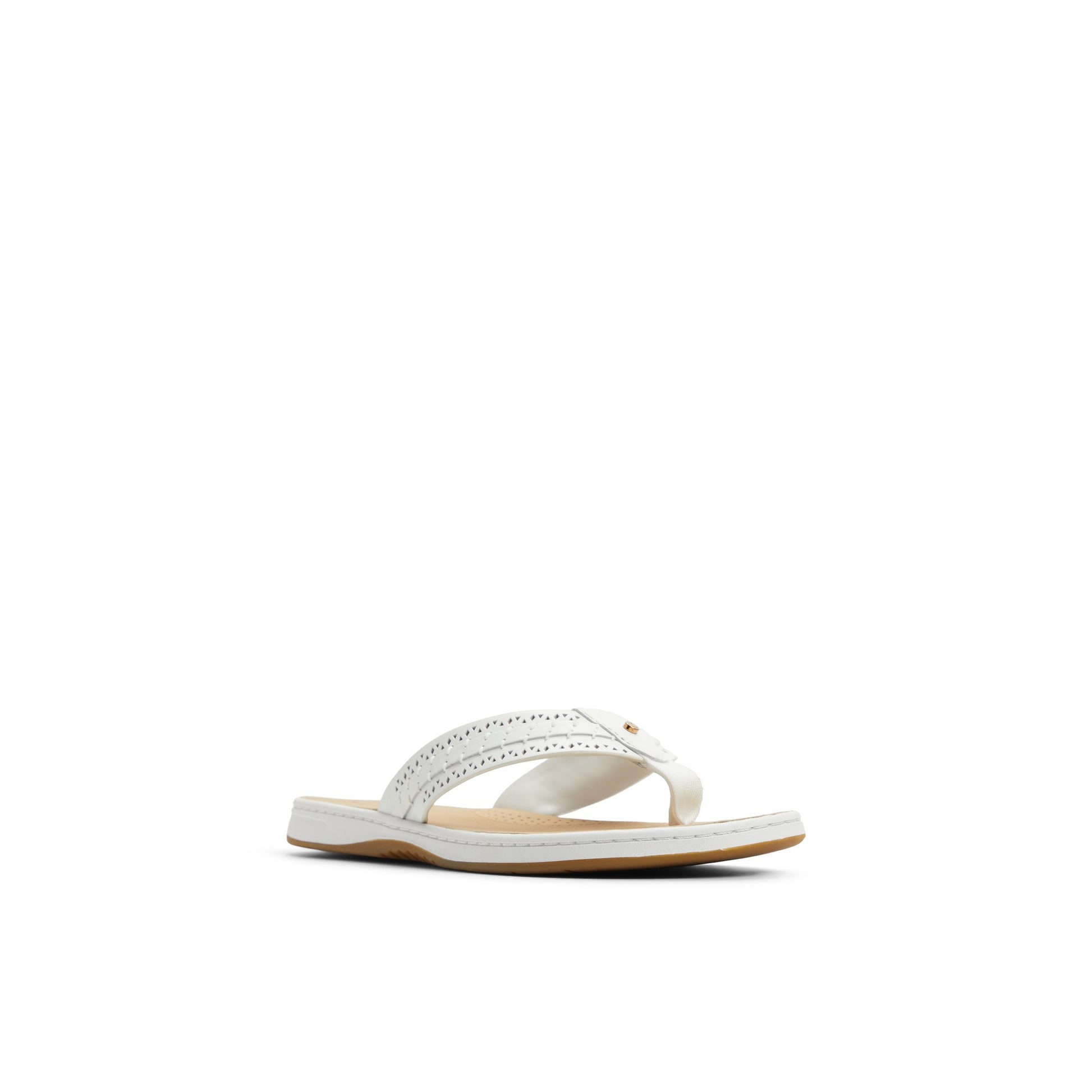 Side view of White Seafish 3 Flip Flop Sandal Flip Flop Thong Sandals