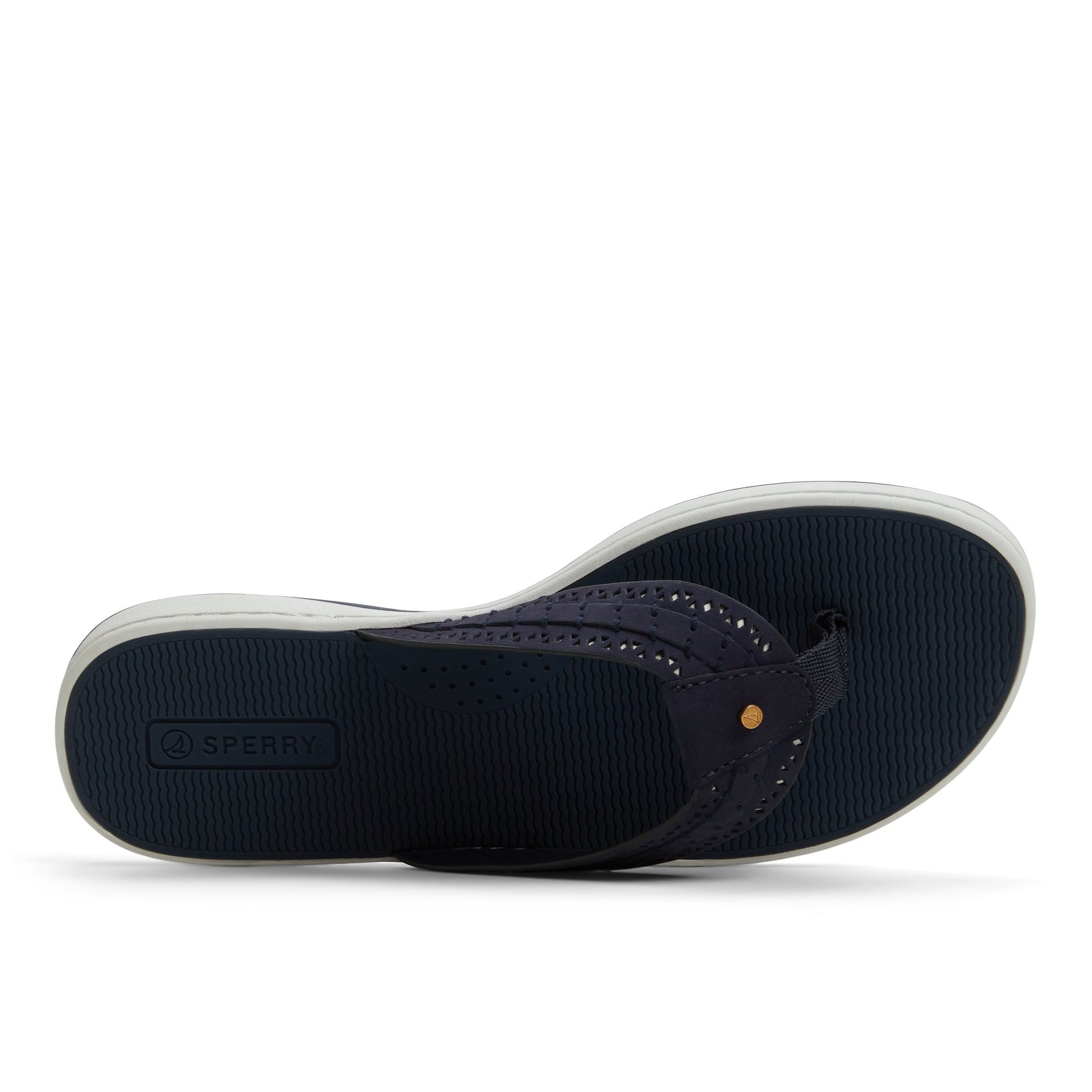 Top-down view of the Navy Seafish 3 Flip Flop Sandal Flip Flop Thong Sandals