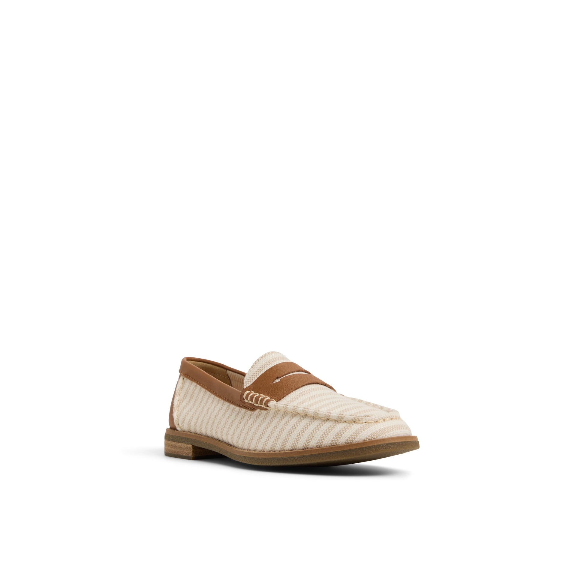 Side view of White/Bone Seaport Penny Loafer Loafers