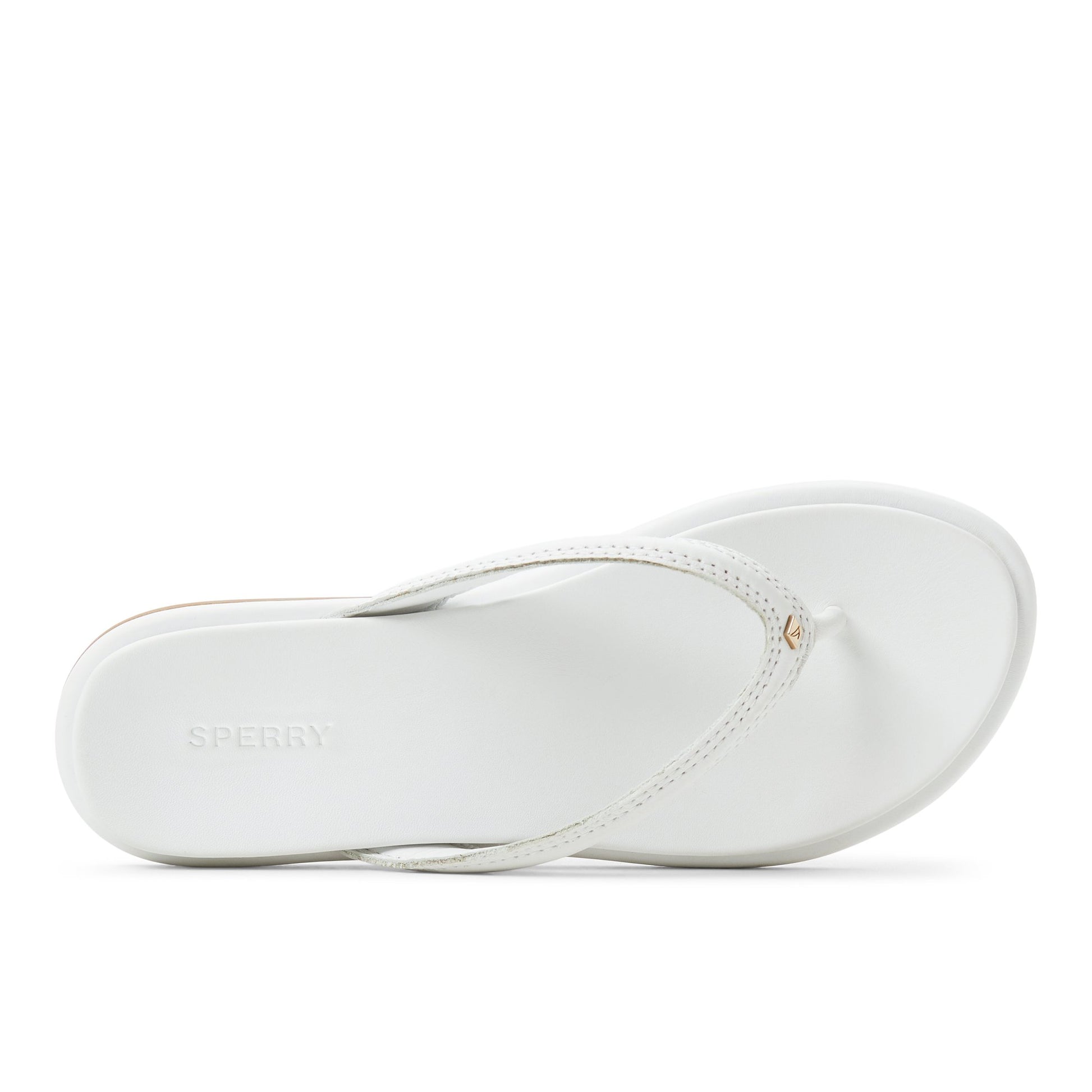 Top-down view of the White Isla Sandal Flip Flop Thong Sandals
