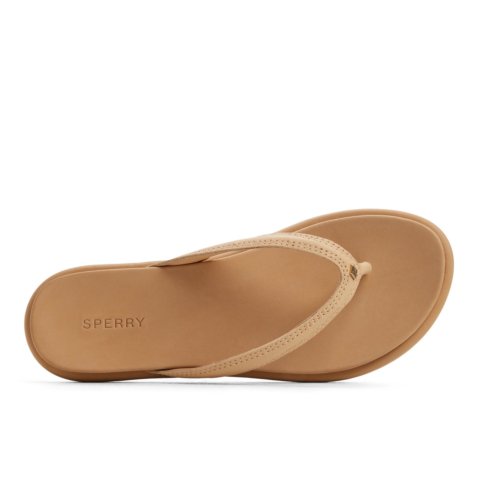Top-down view of the Light Beige Isla Sandal Flip Flop Thong Sandals