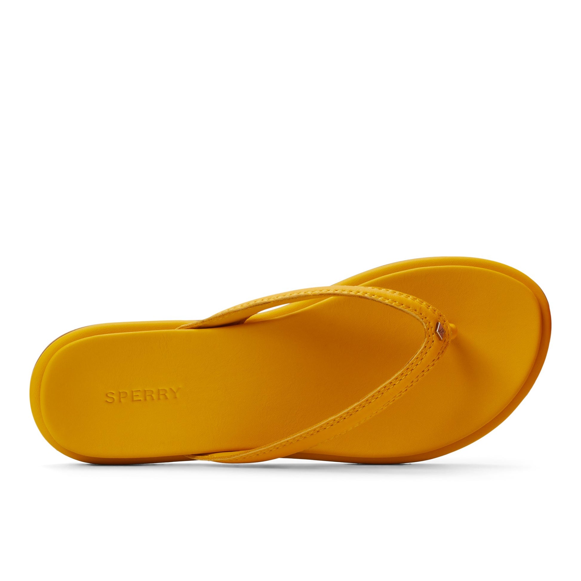 Top-down view of the Medium Yellow Isla Sandal Flip Flop Thong Sandals