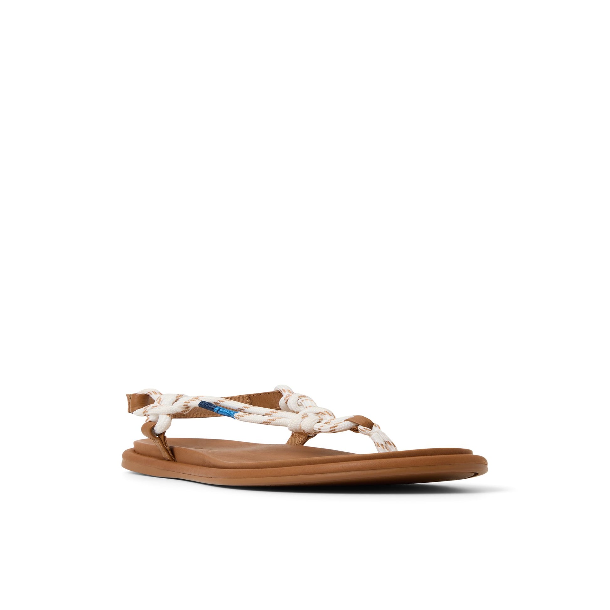 Side view of White Isla T-bar Sandals T-Strap Flat Sandals