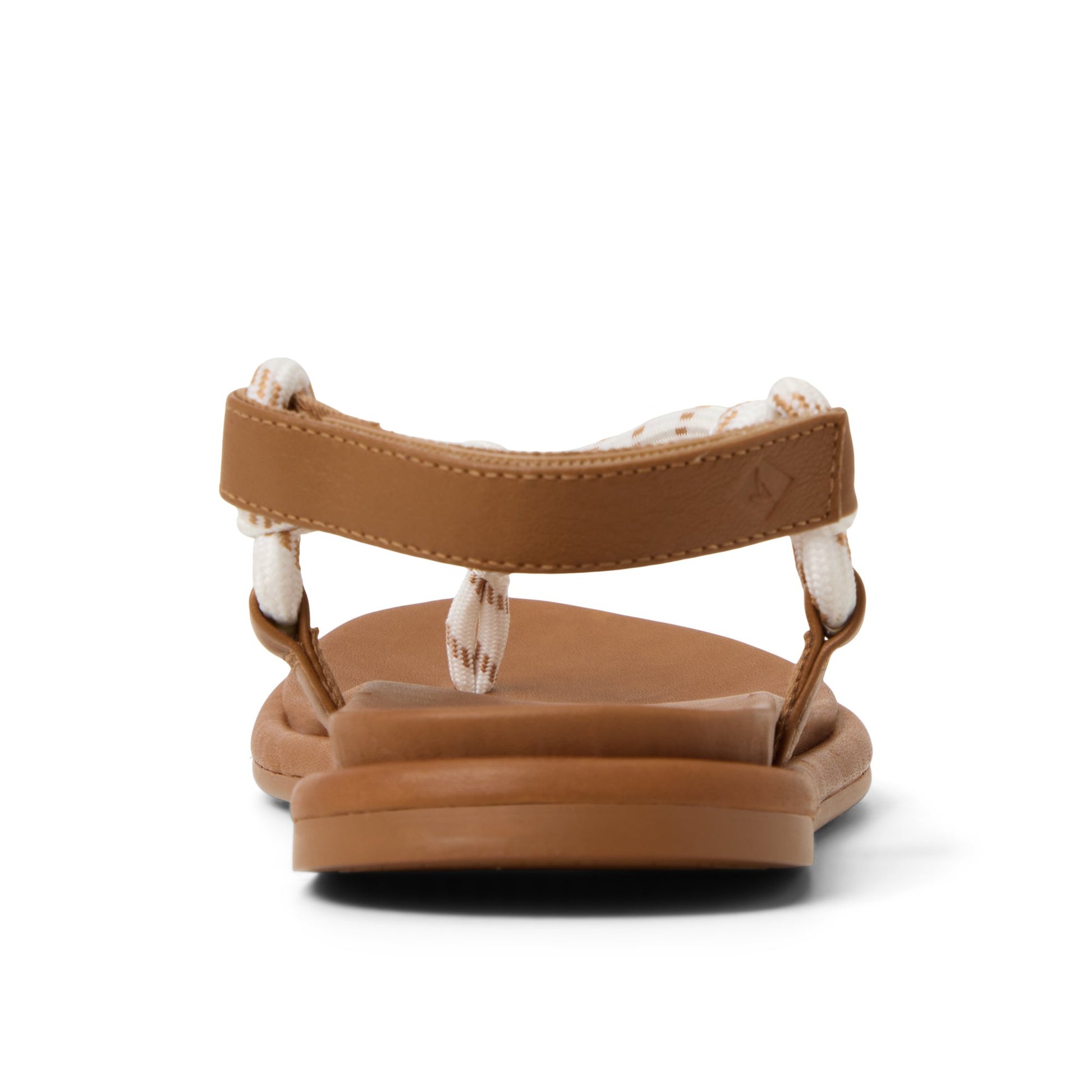 Three-quarter angle of White Isla T-bar Sandals T-Strap Flat Sandals's front side