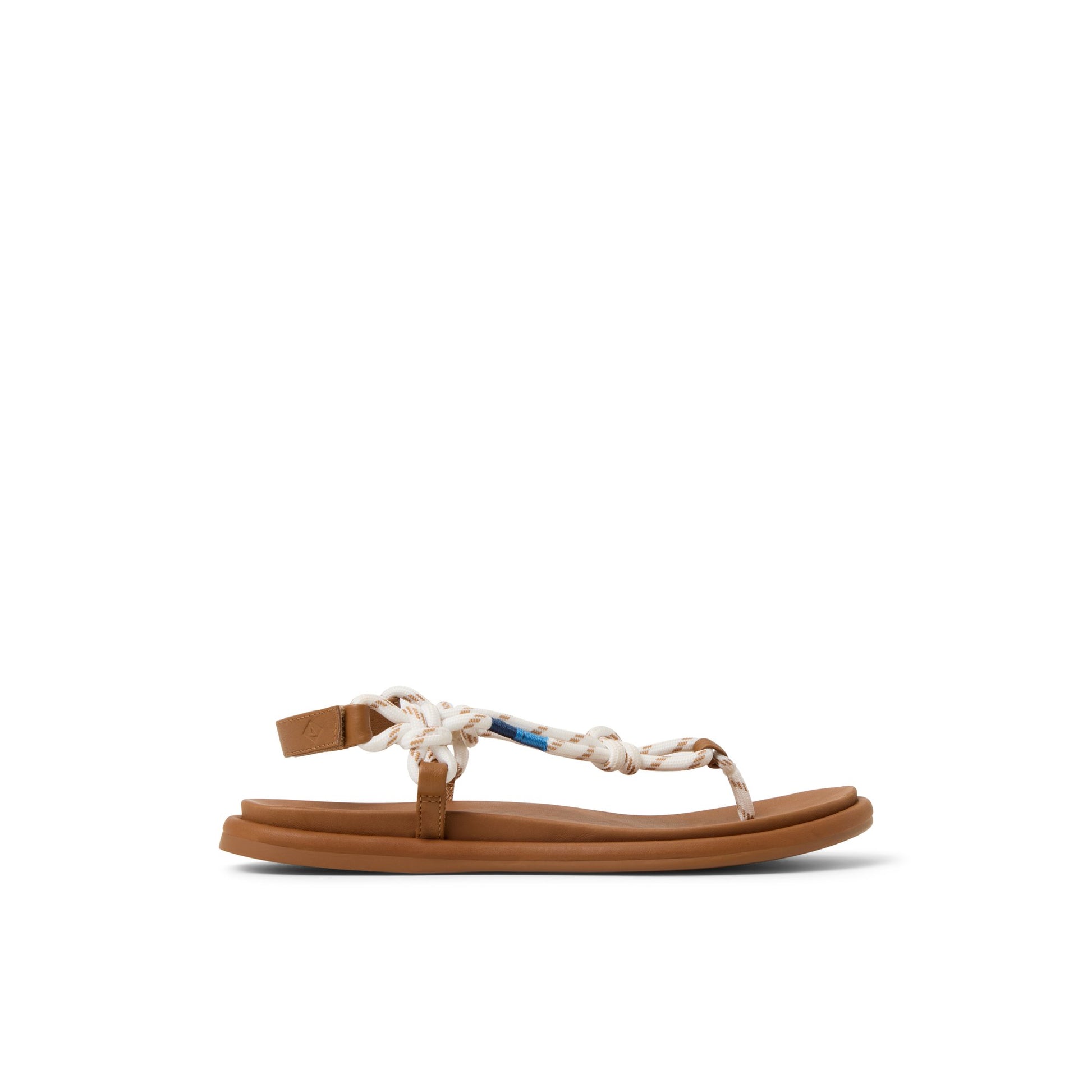 Main View of White Isla T-bar Sandals T-Strap Flat Sandals for Womens