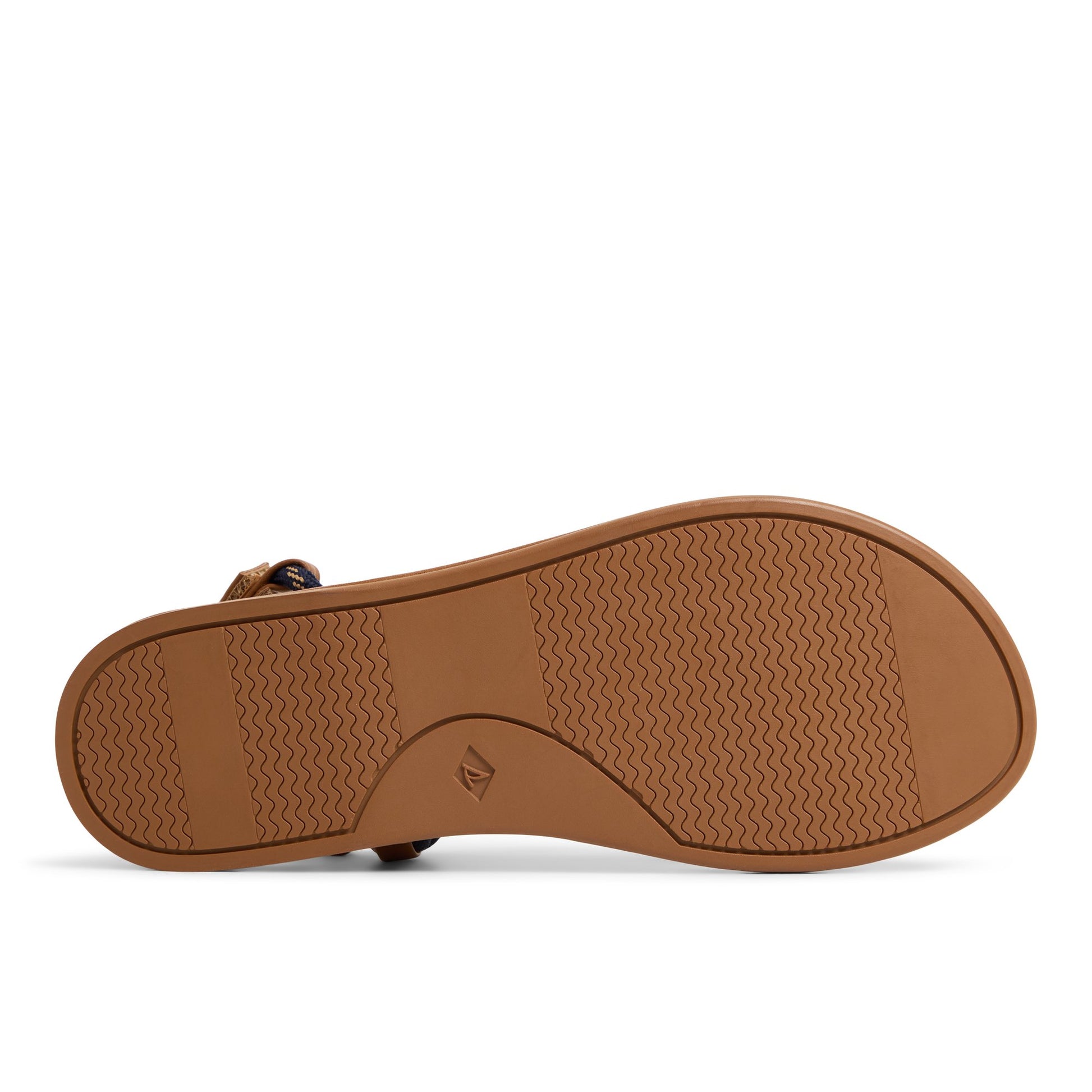 Close-up of the Navy Isla T-bar Sandals T-Strap Flat Sandals