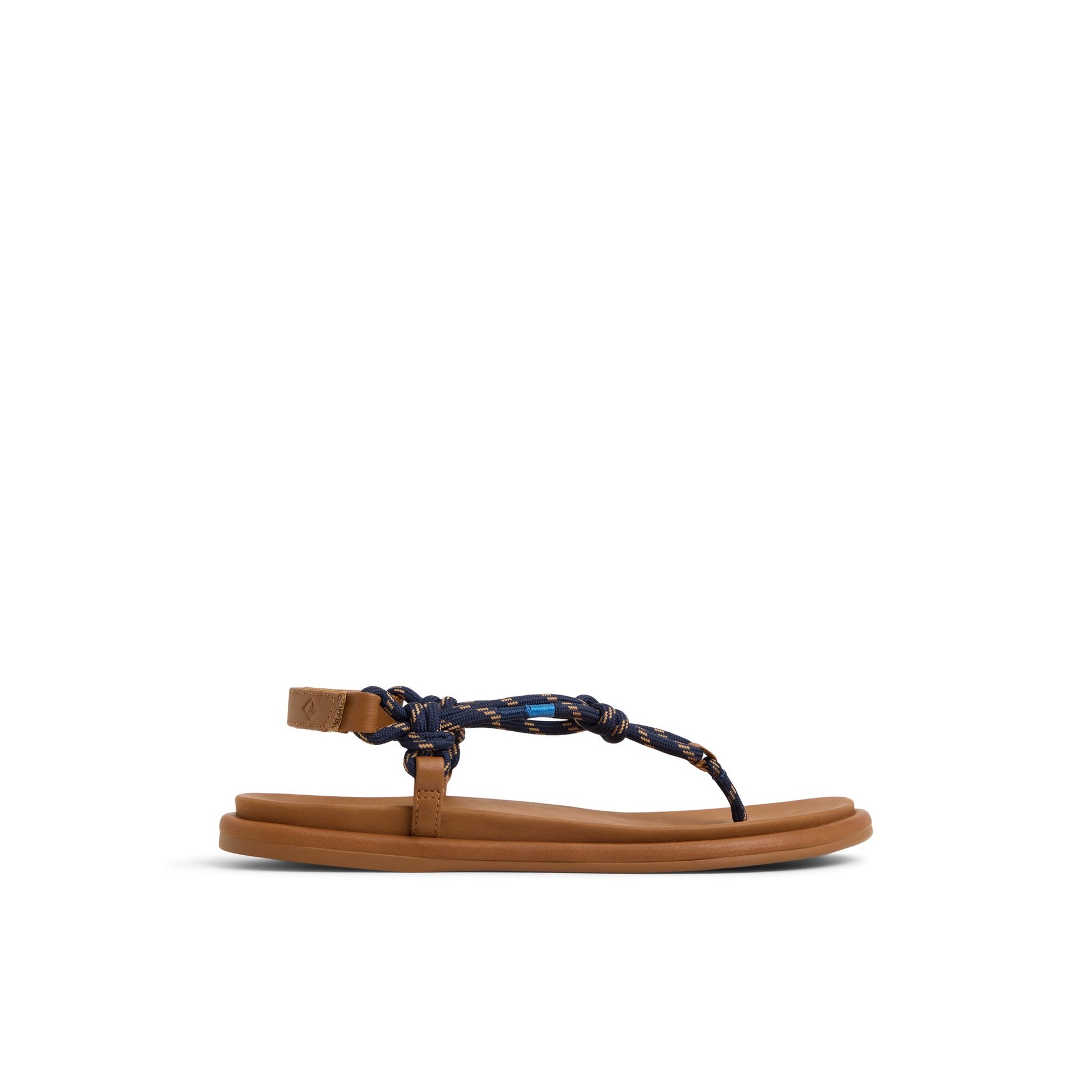 Main View of Navy Isla T-bar Sandals T-Strap Flat Sandals for Womens