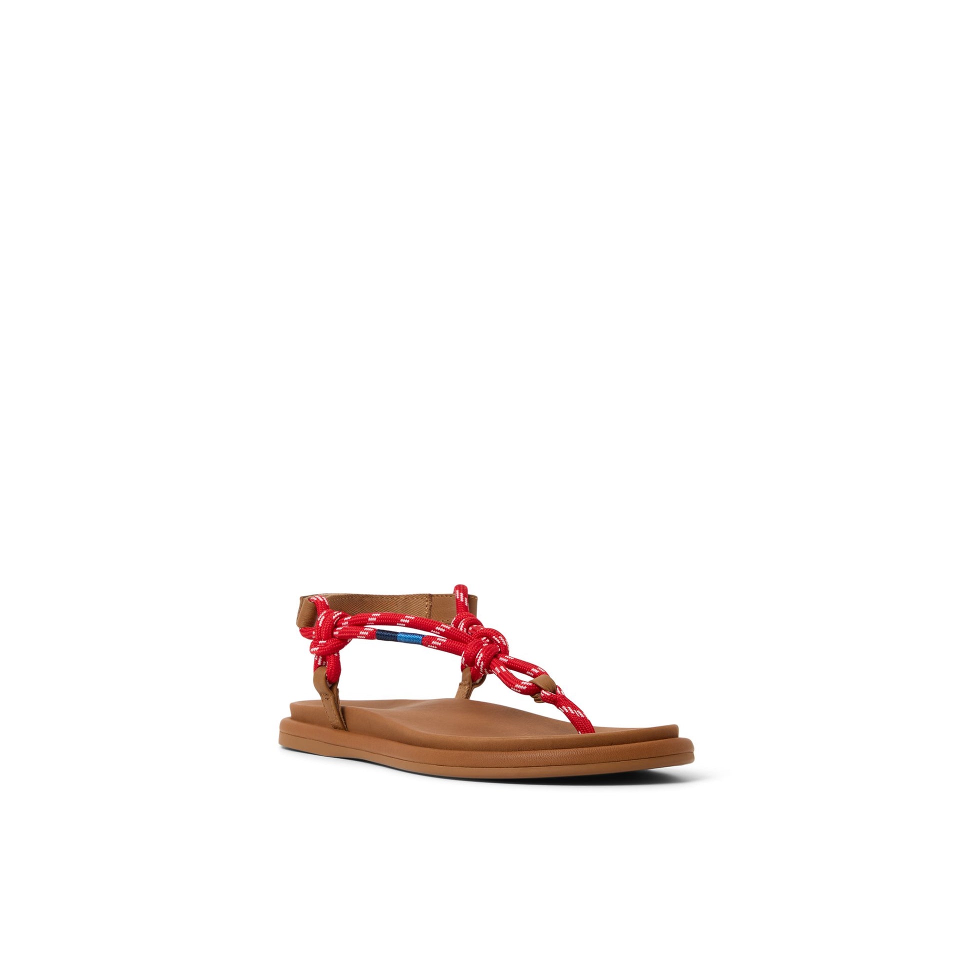 Side view of Red Isla T-bar Sandals T-Strap Flat Sandals