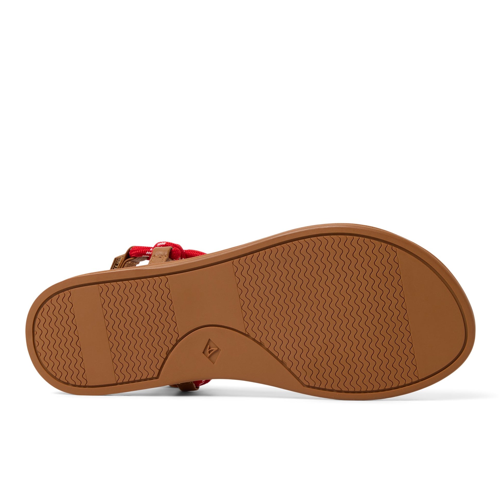Close-up of the Red Isla T-bar Sandals T-Strap Flat Sandals