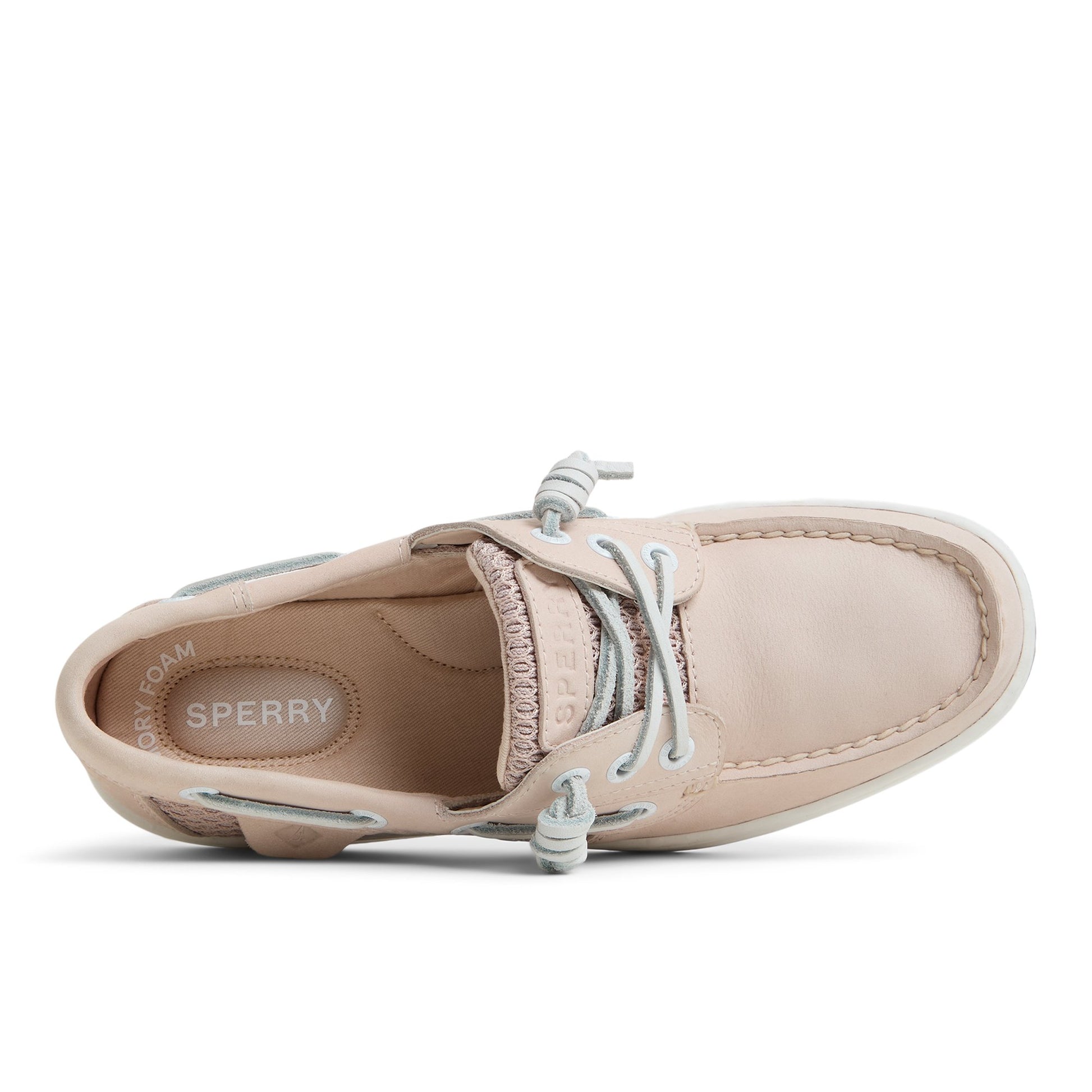 Top-down view of the Light pink Rosefish 3 Eye Boat Shoe Boat Shoes