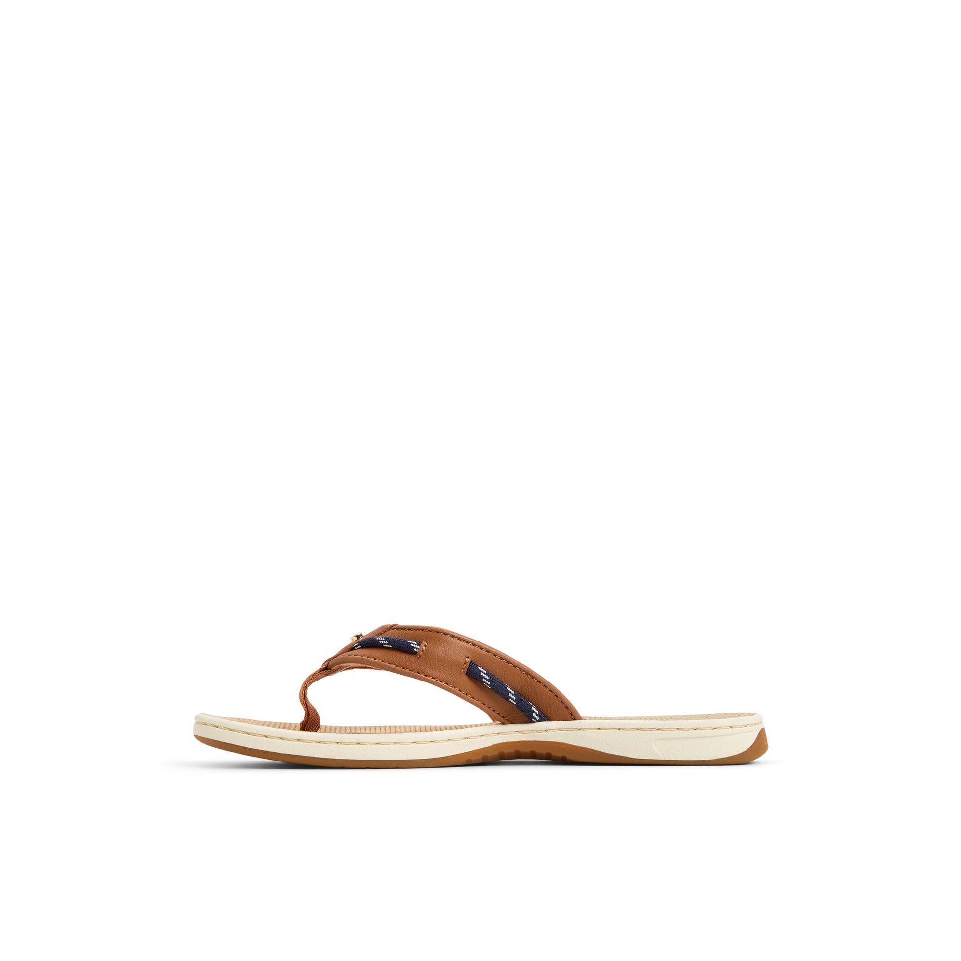 Three-quarter angle of Light Brown Seafish 2 Thong Sandal Flip Flop Thong Sandals's back side