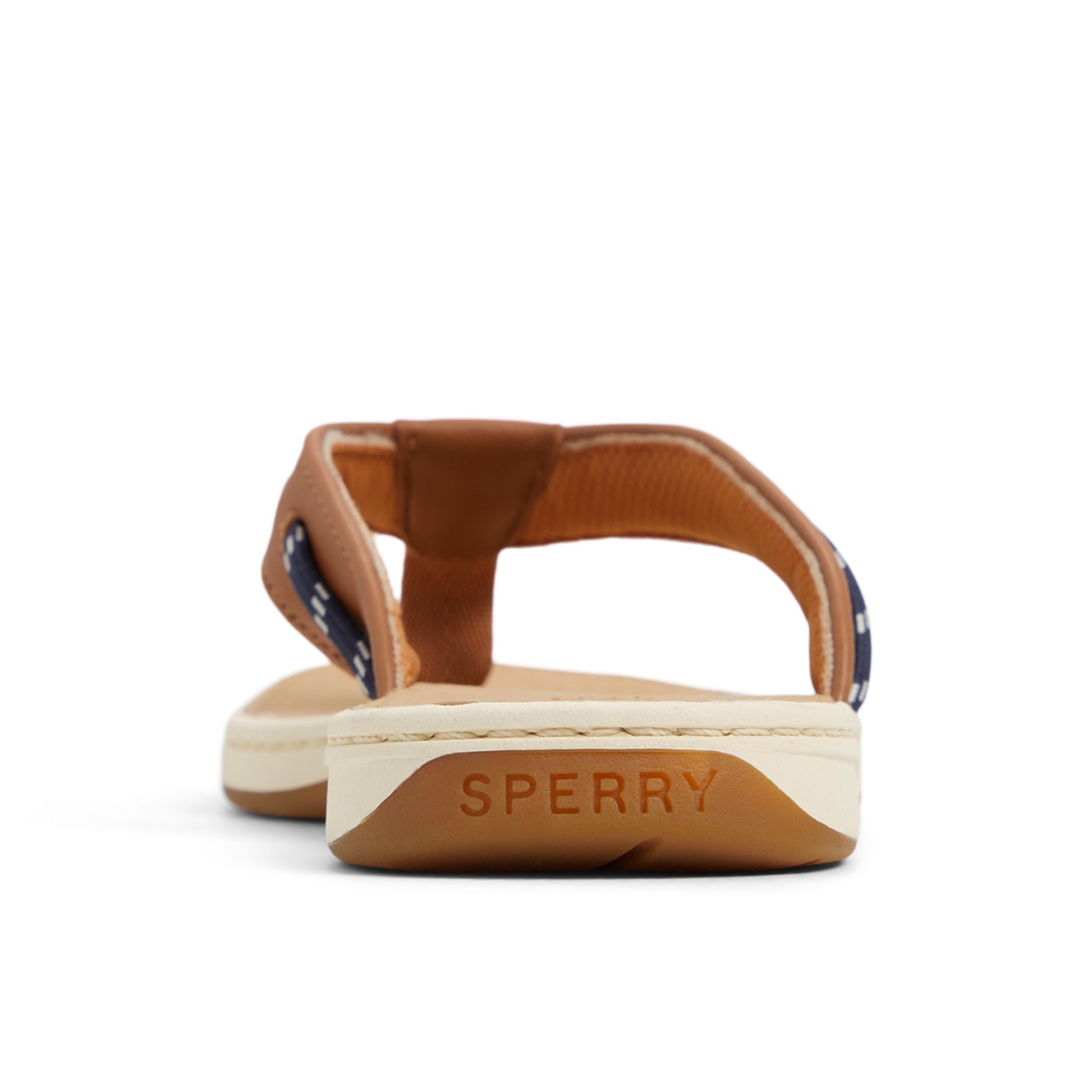 Three-quarter angle of Light Brown Seafish 2 Thong Sandal Flip Flop Thong Sandals's front side