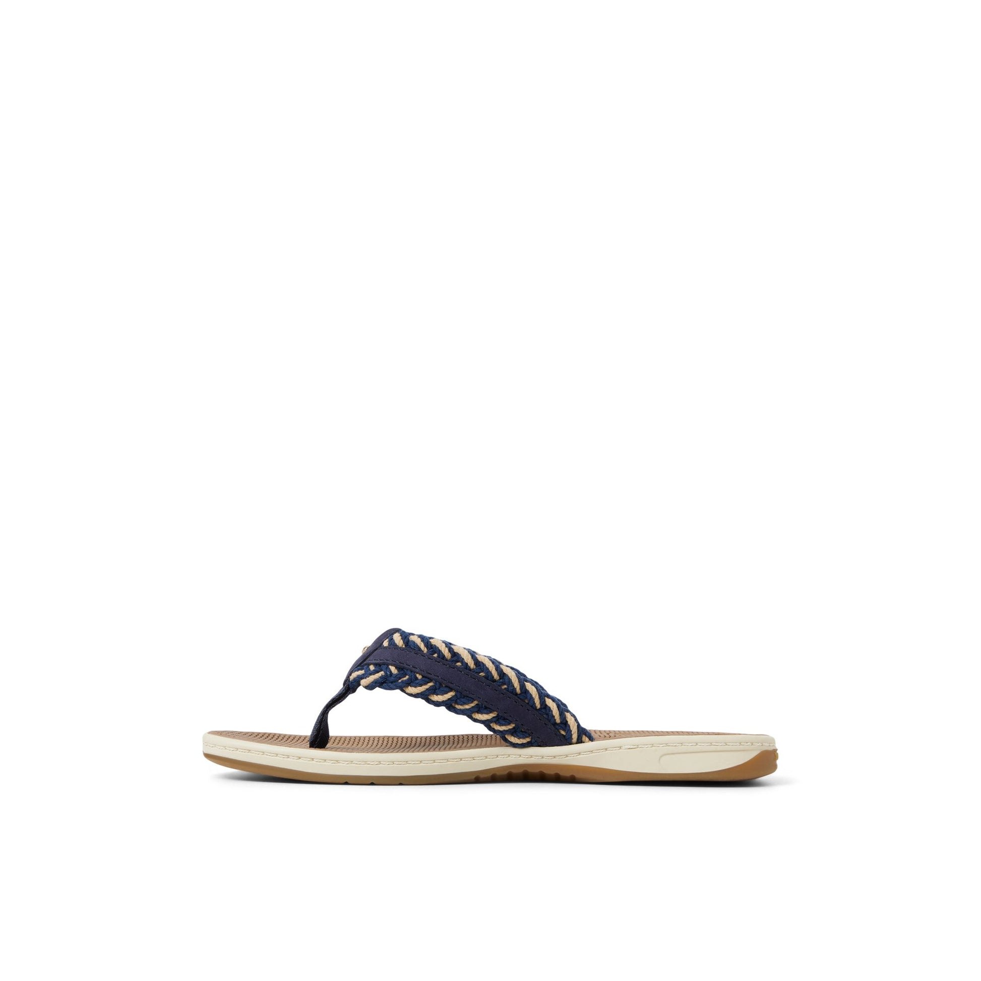 Three-quarter angle of Navy Ponyfish Sandal Flip Flop Thong Sandals's back side