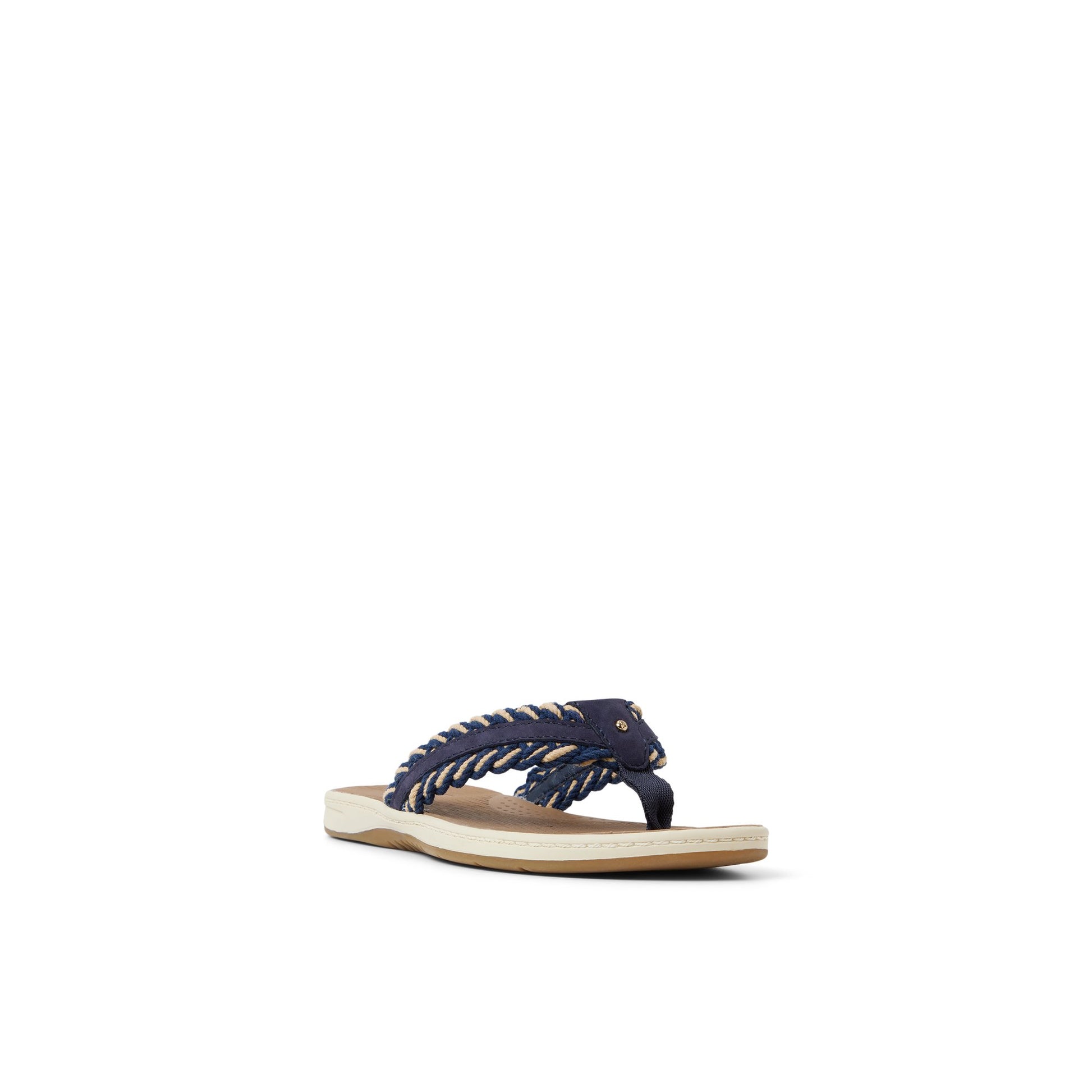 Side view of Navy Ponyfish Sandal Flip Flop Thong Sandals