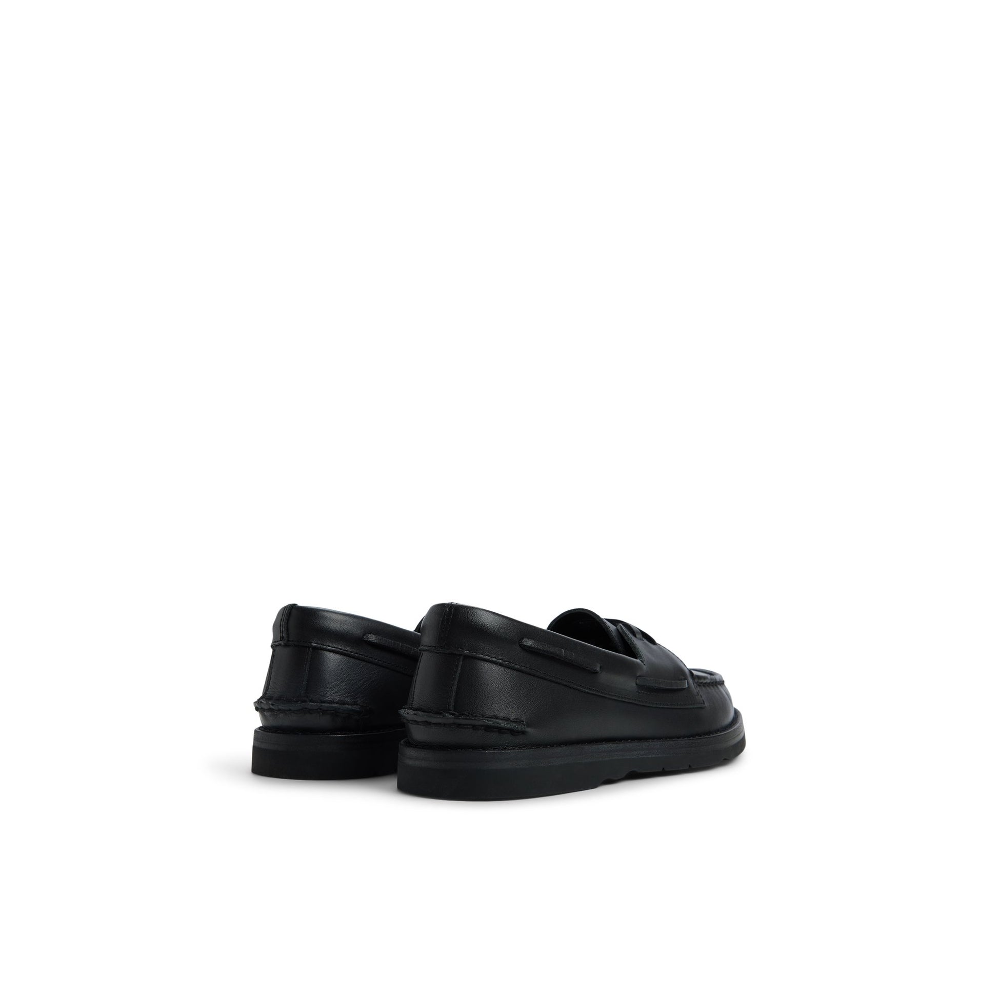 Three-quarter angle of Black Sperry x Todd Snyder Vachetta Leather Boat Shoe Boat Shoe's front side
