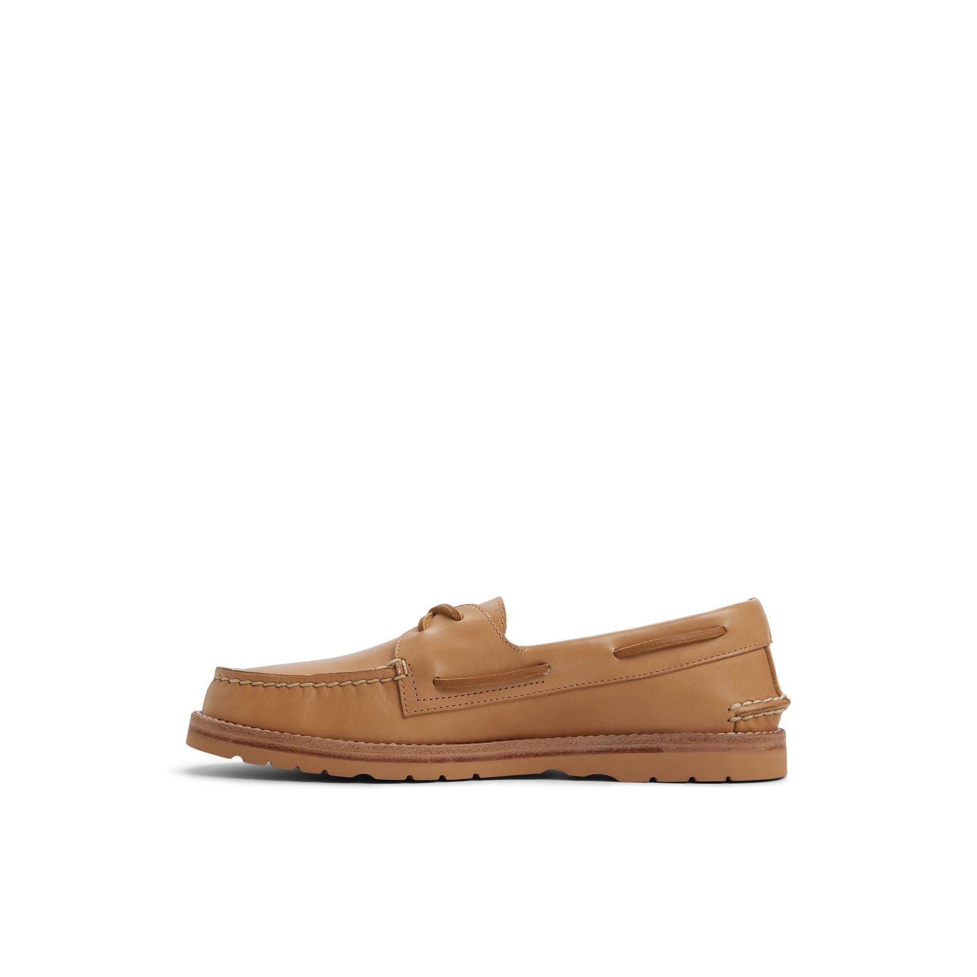 Three-quarter angle of Natural Sperry x Todd Snyder Vachetta Leather Boat Shoe Boat Shoes's back side