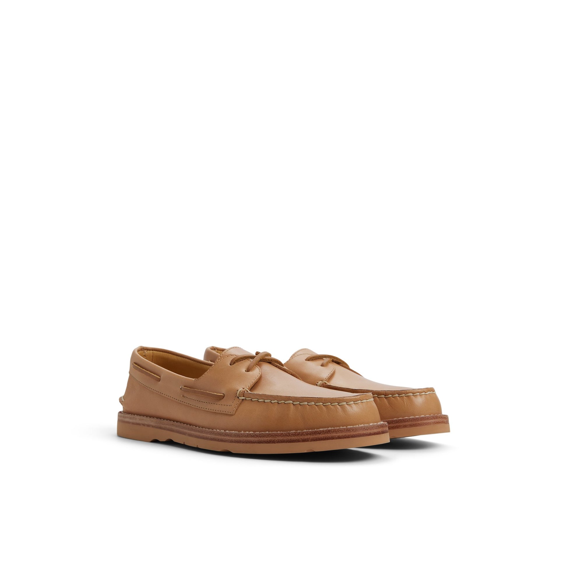 Side view of Natural Sperry x Todd Snyder Vachetta Leather Boat Shoe Boat Shoes