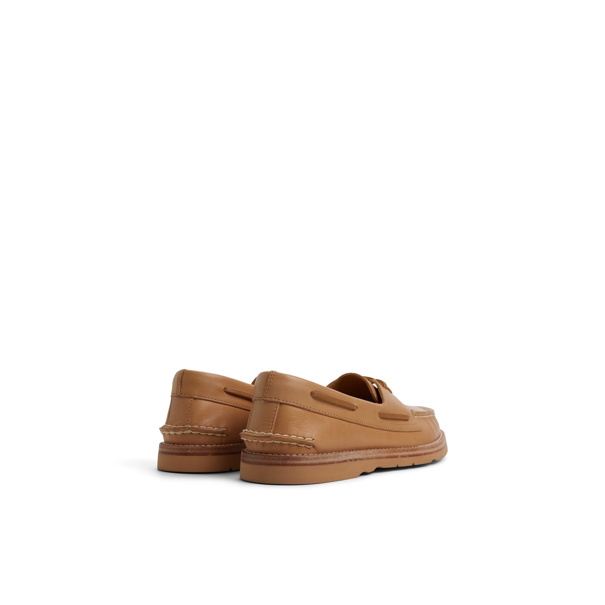 Three-quarter angle of Natural Sperry x Todd Snyder Vachetta Leather Boat Shoe Boat Shoes's front side