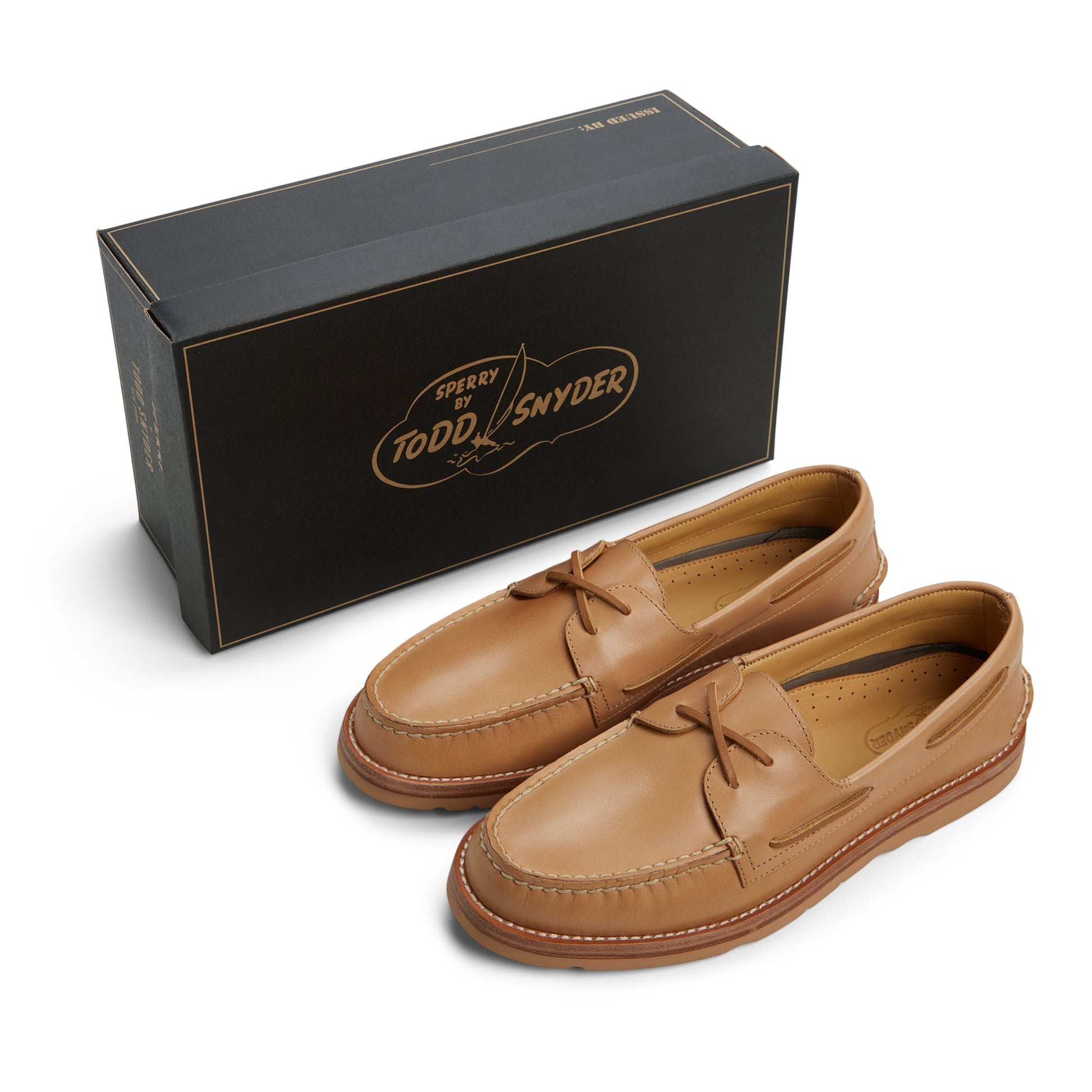 View of Natural Sperry x Todd Snyder Vachetta Leather Boat Shoe Boat Shoes's sole
