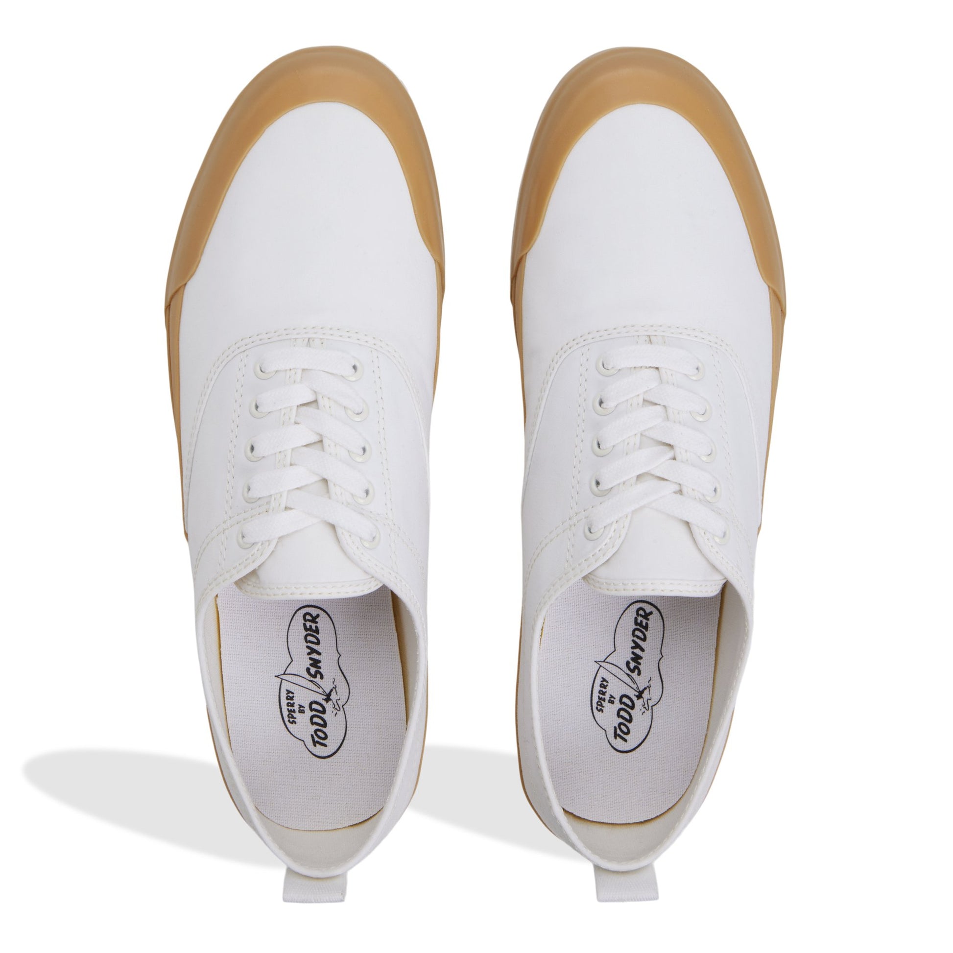 Top-down view of the White Sperry x Todd Snyder CVO Sneakers CVO Sneakers
