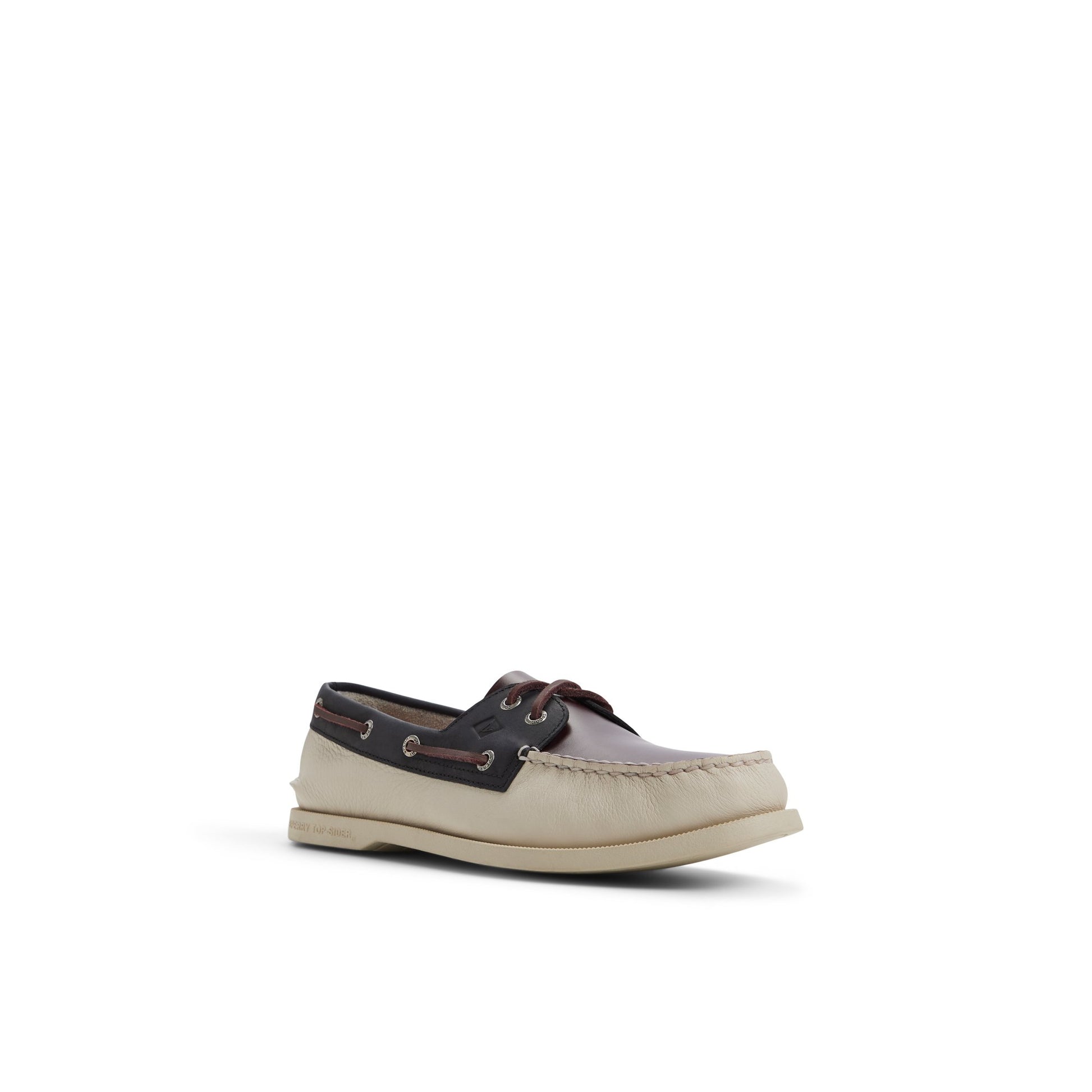 Side view of White Combo Authentic Original™ 2-Eye Boat Shoe Boat Shoes