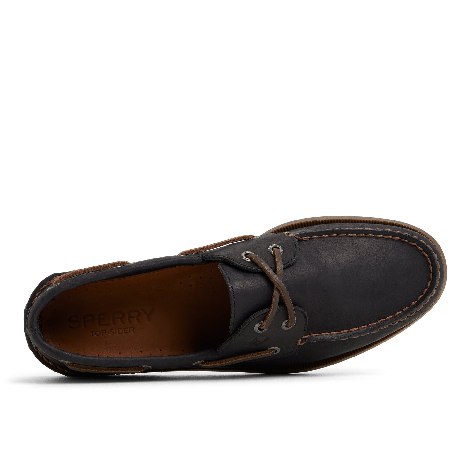 Top-down view of the Other Black Authentic Original™ 2-Eye Lace Boat Shoe Boat Shoes