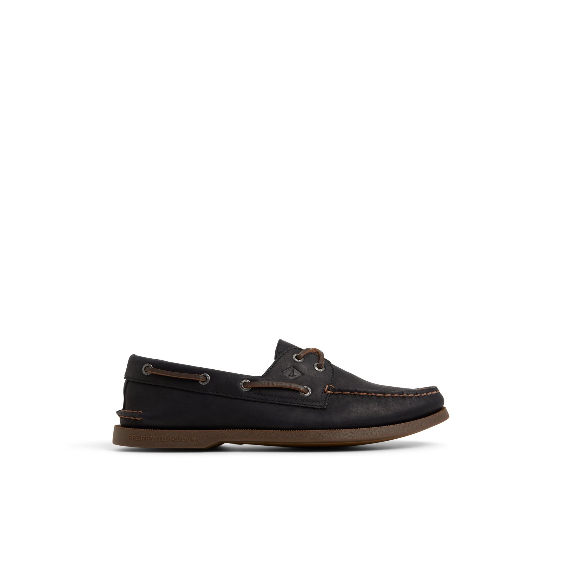Main View of Other Black Authentic Original™ 2-Eye Lace Boat Shoe Boat Shoes for Mens