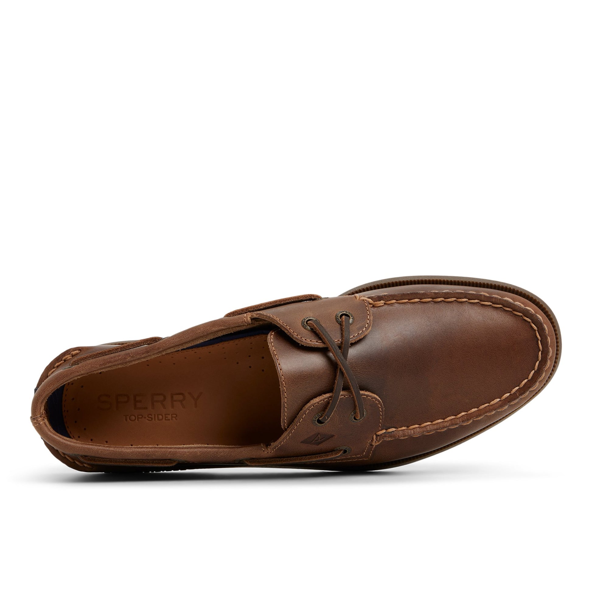 Top-down view of the Medium Brown Authentic Original™ 2-Eye Lace Boat Shoe Boat Shoes