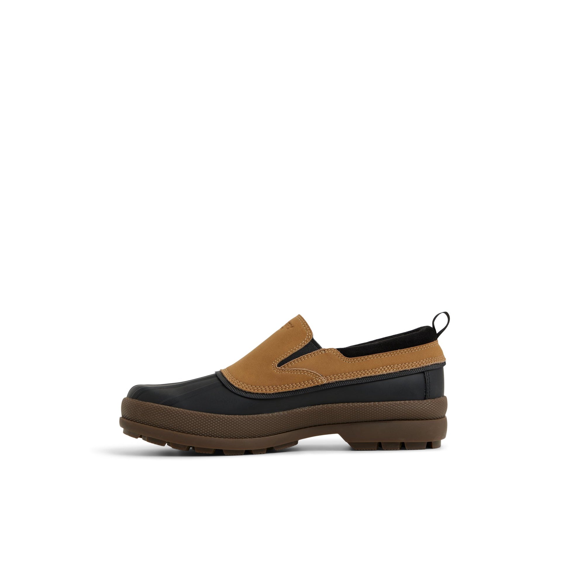 Three-quarter angle of Brown Coldbay Slip-on Duck Shoes Winter Duck Boots's back side