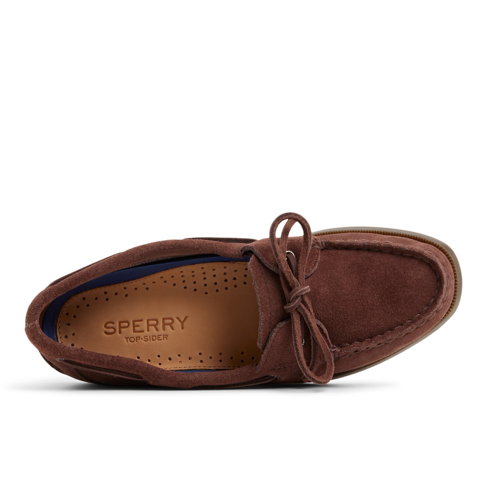 Top-down view of the Dark choco Authentic Original™ 1 Eye Boat Shoe Boat Shoes