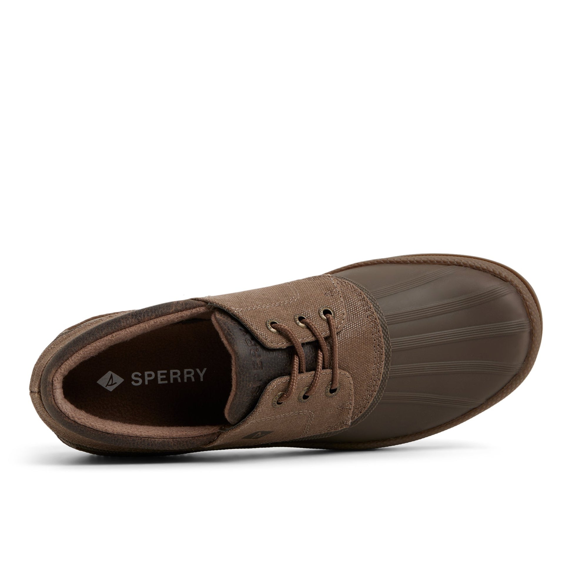 Top-down view of the Taupe Coldbay 3 Eye Duck Shoes Winter Duck Boots