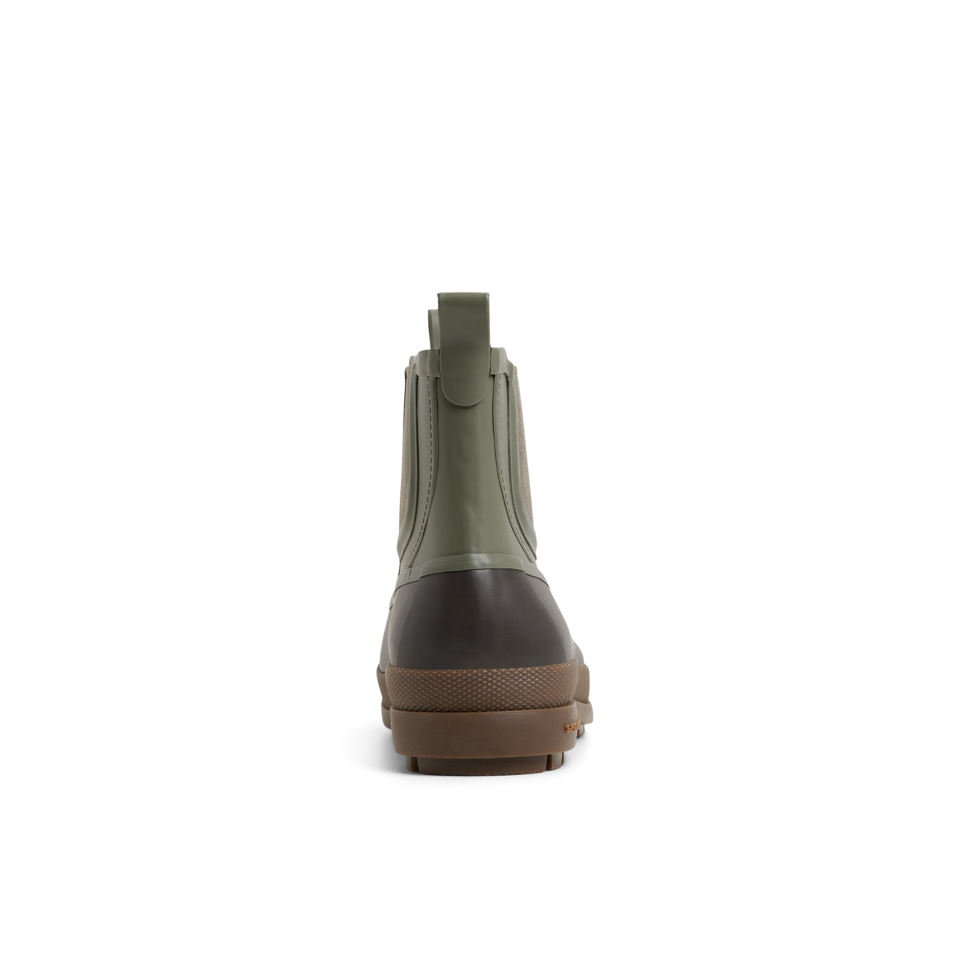 Three-quarter angle of Olive Clifton Boot Chelsea Rain Boot's front side