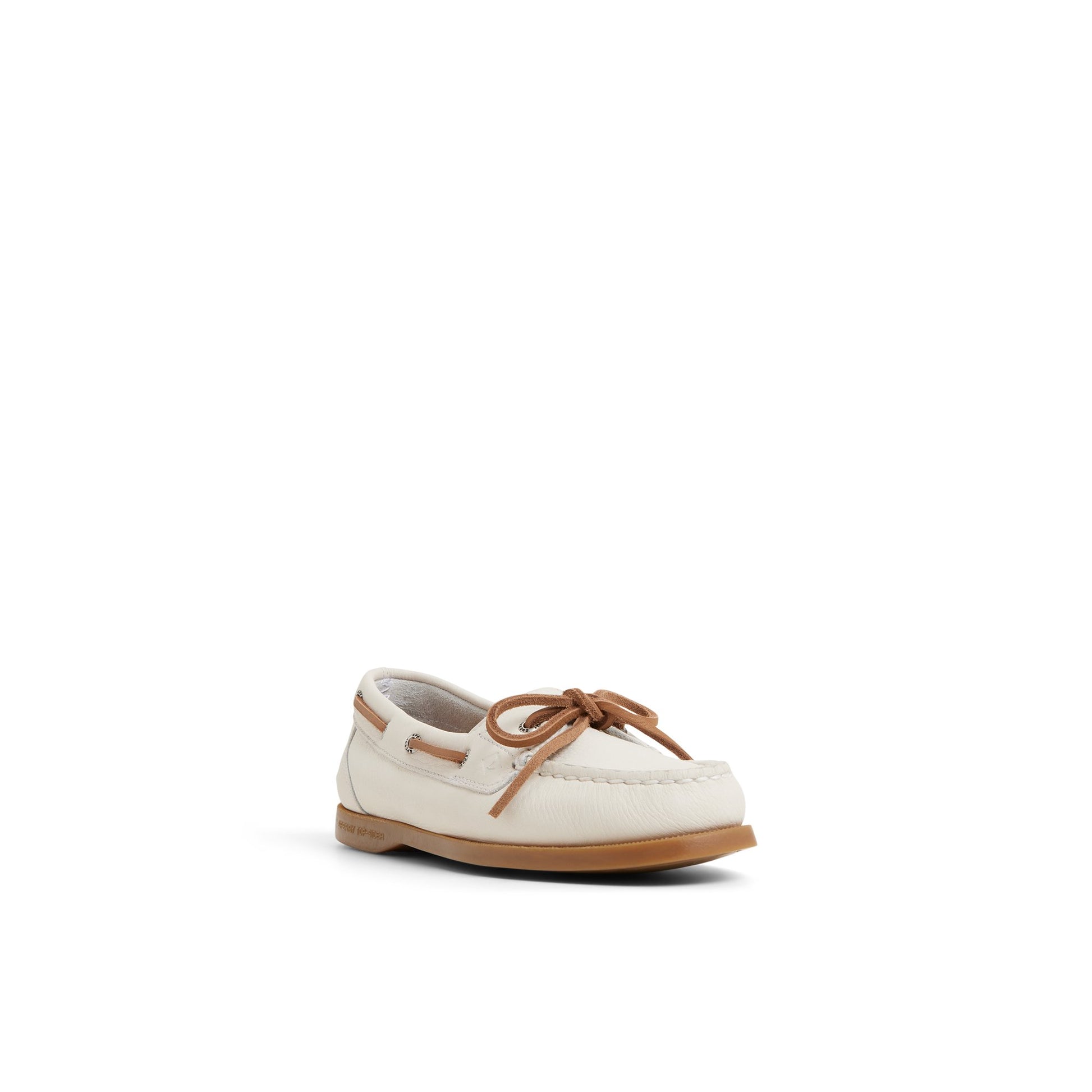 Side view of Cream Authentic Original™ 1 Eye Boat Shoe Boat Shoes