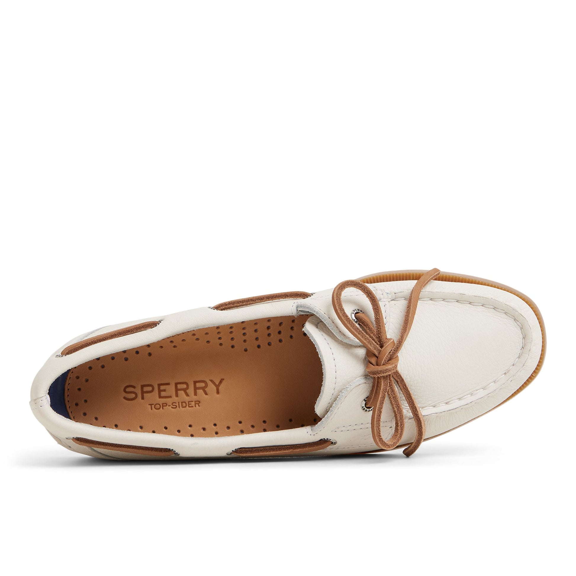 Top-down view of the Cream Authentic Original™ 1 Eye Boat Shoe Boat Shoes