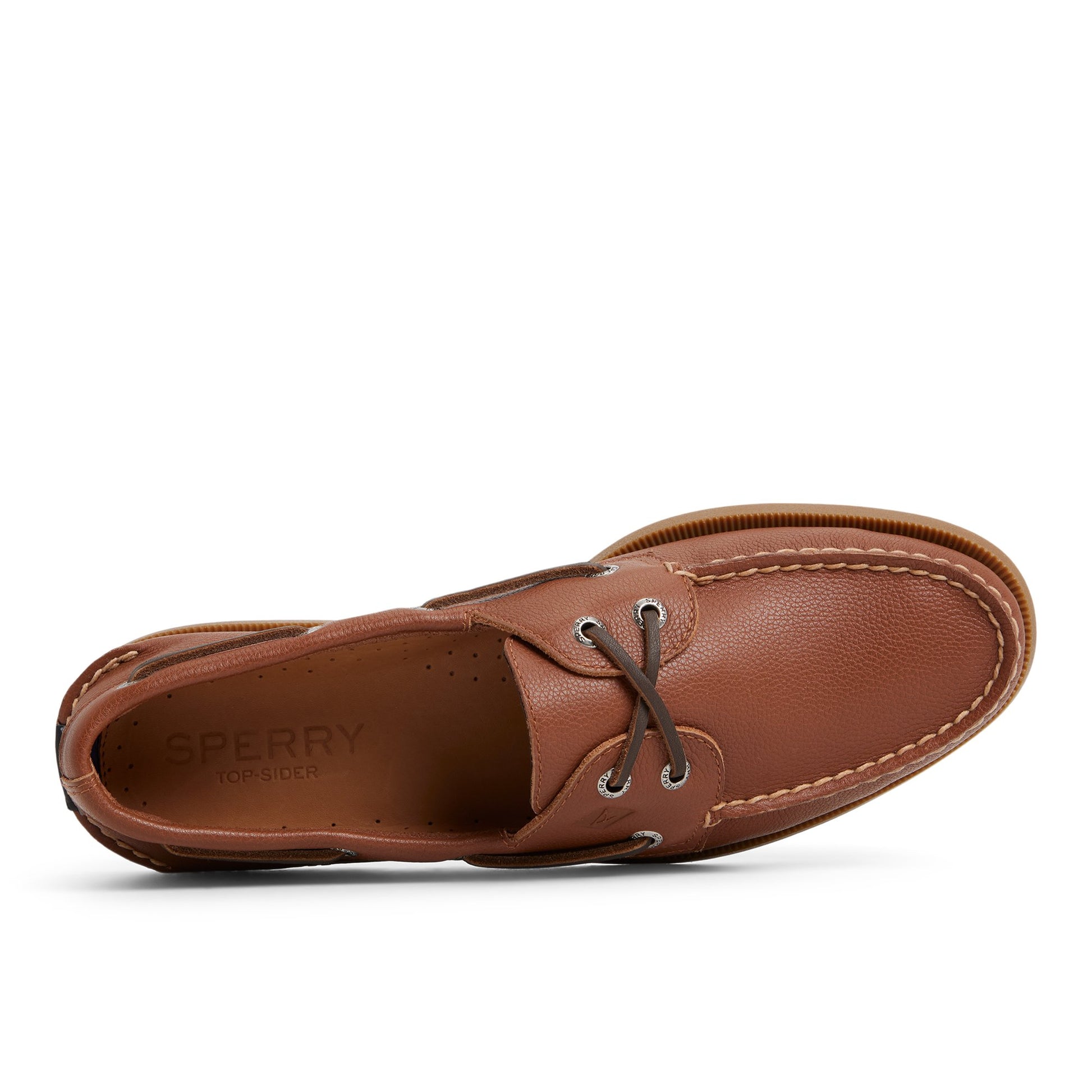 Top-down view of the Tan Authentic Original™ 2-Eye Lace Boat Shoe Boat Shoes