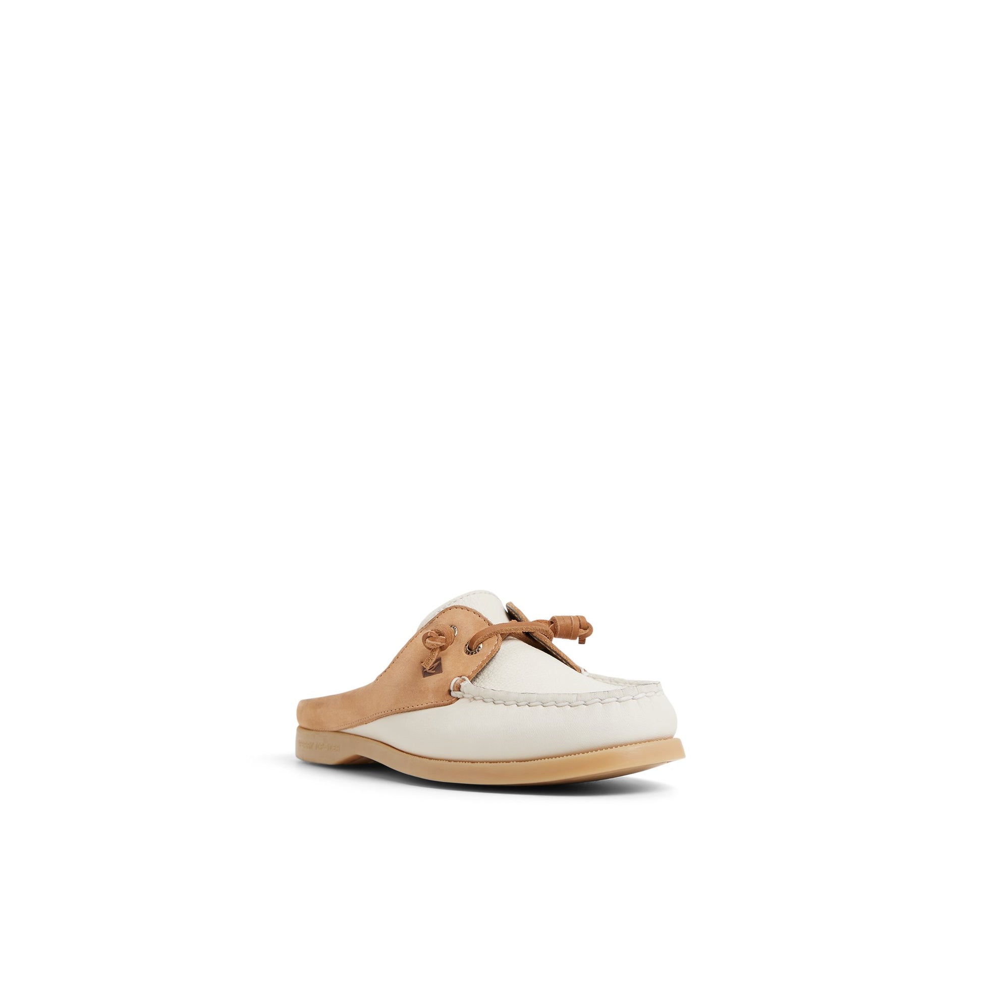 Side view of Cream Authentic Original™ Mule Boat Shoe Mule