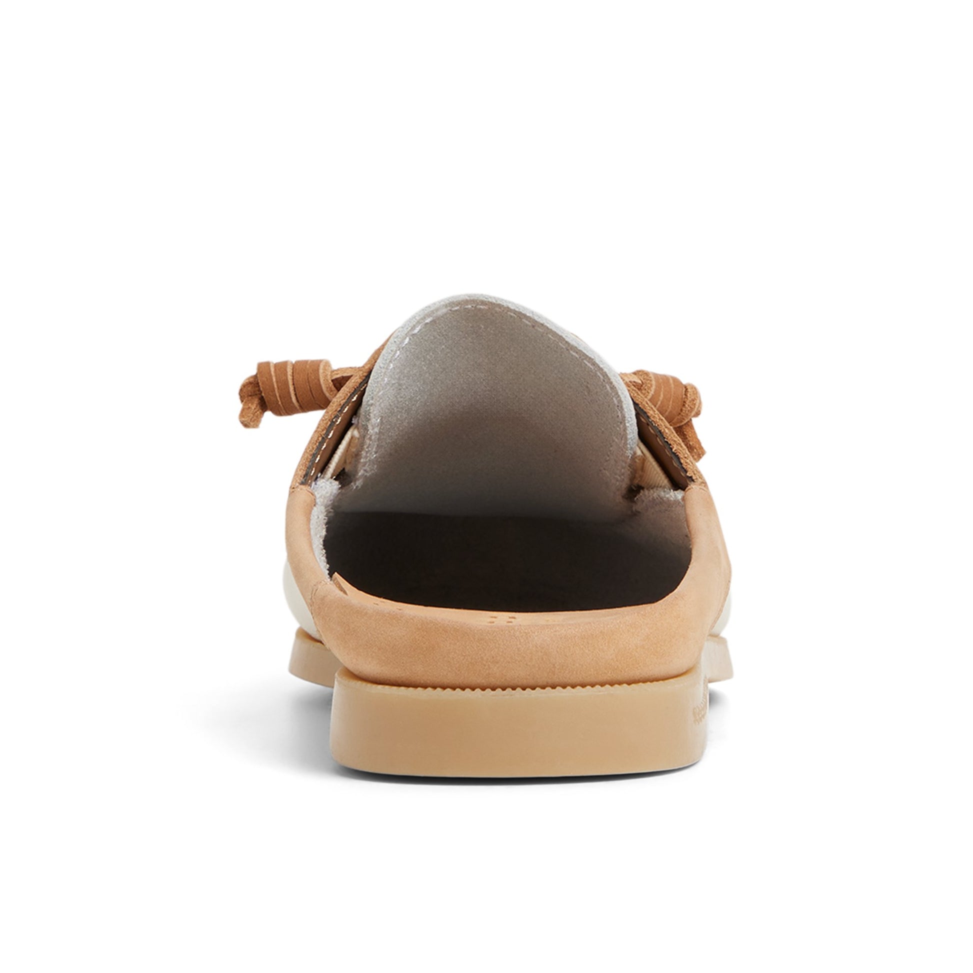 Three-quarter angle of Cream Authentic Original™ Mule Boat Shoe Mule's front side