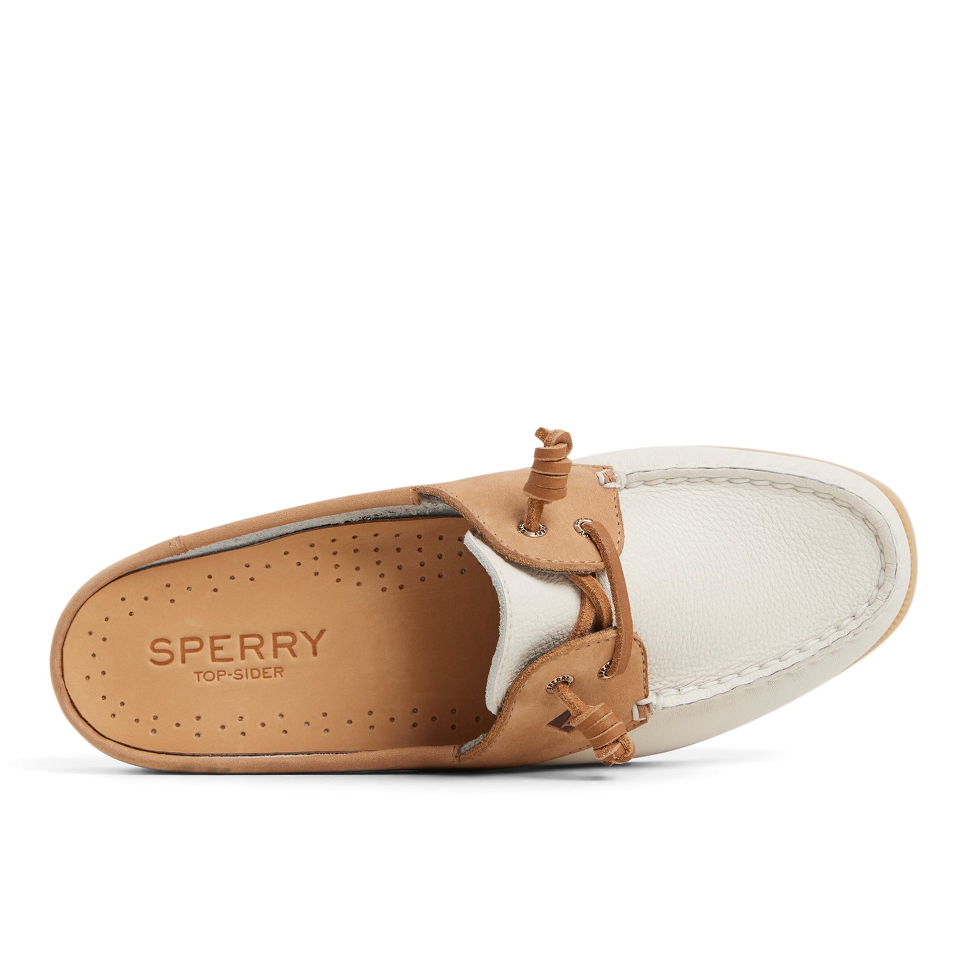 Top-down view of the Cream Authentic Original™ Mule Boat Shoe Mule