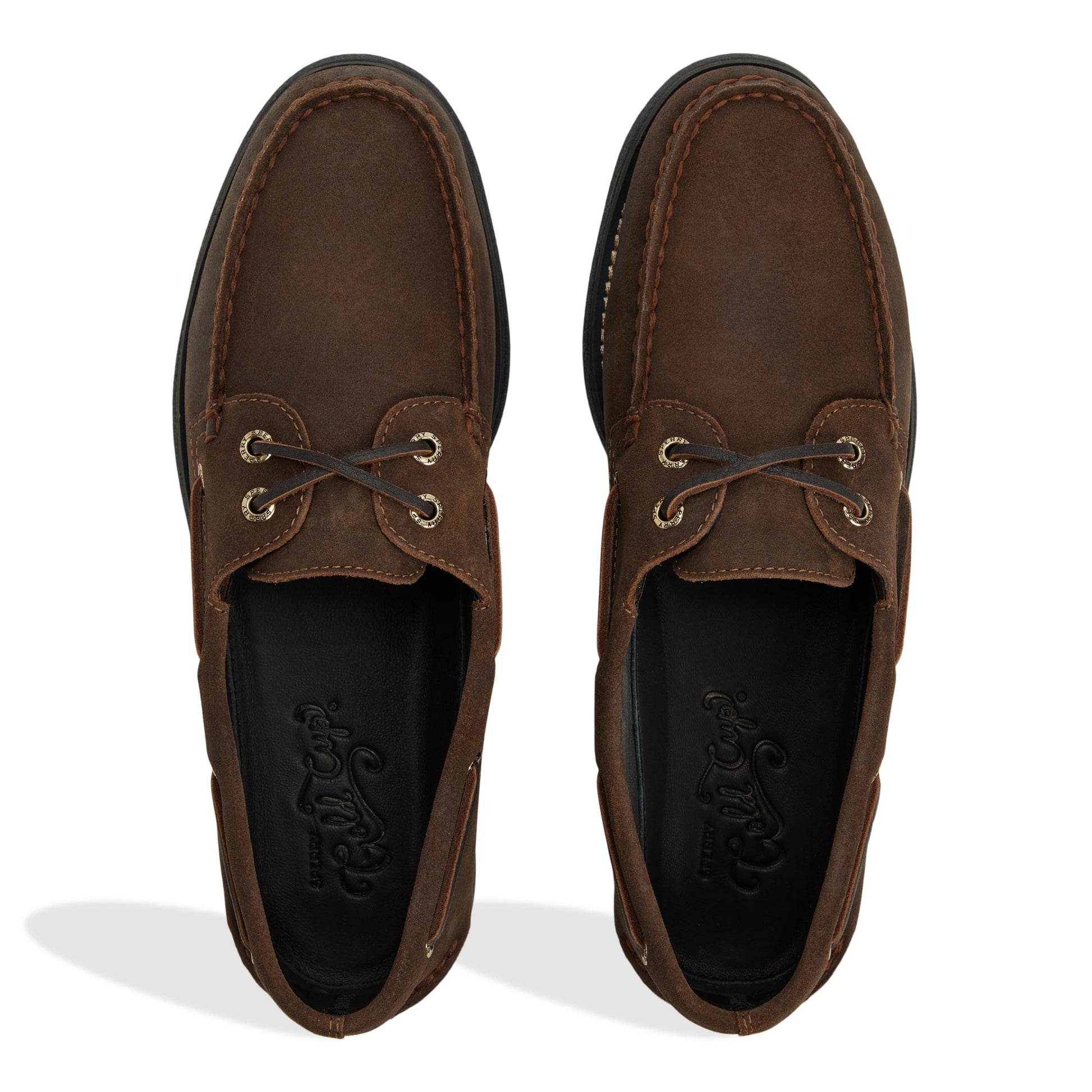 Top-down view of the Khaki Gold Cup™ Authentic Original™ 2-Eye Boat Shoe Boat Shoes