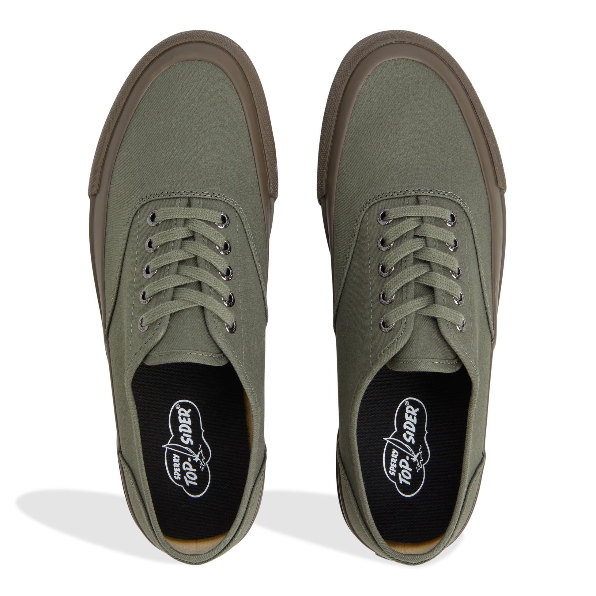 Top-down view of the Olive Top Sider CVO Sneakers Low Top Sneakers