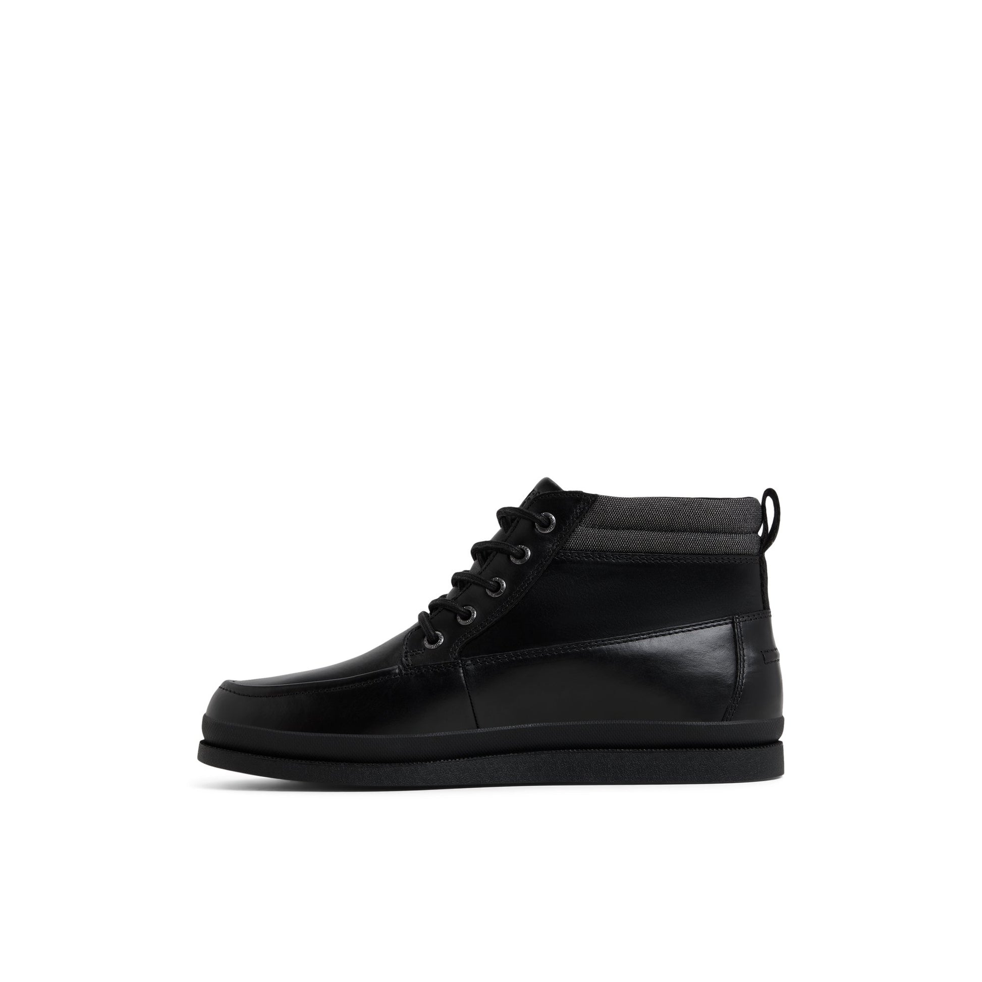 Three-quarter angle of Black Tour Moc Mid Top Sneaker Chukka Boots's back side