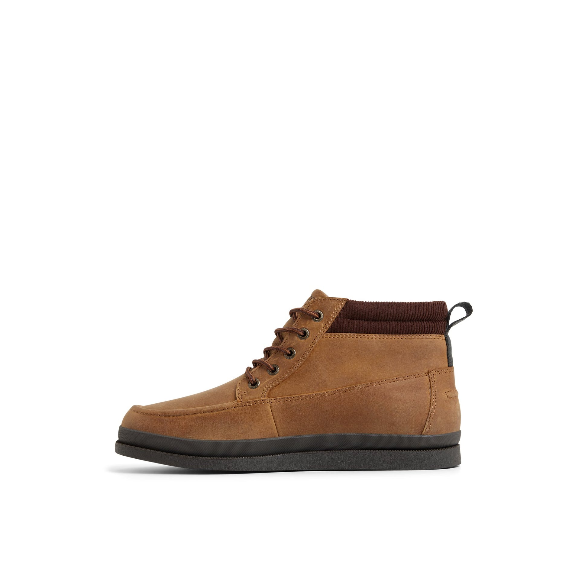 Three-quarter angle of Tan Tour Moc Mid Top Sneaker Chukka Boots's back side