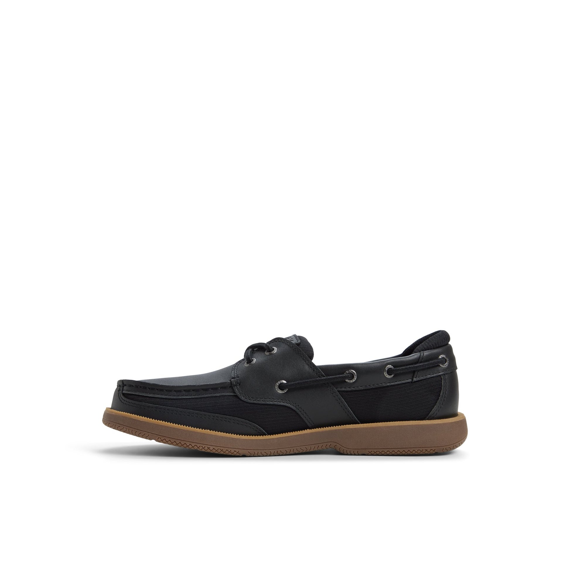 Three-quarter angle of Black Surveyor 2 Eye Boat Shoes Boat Shoes's back side