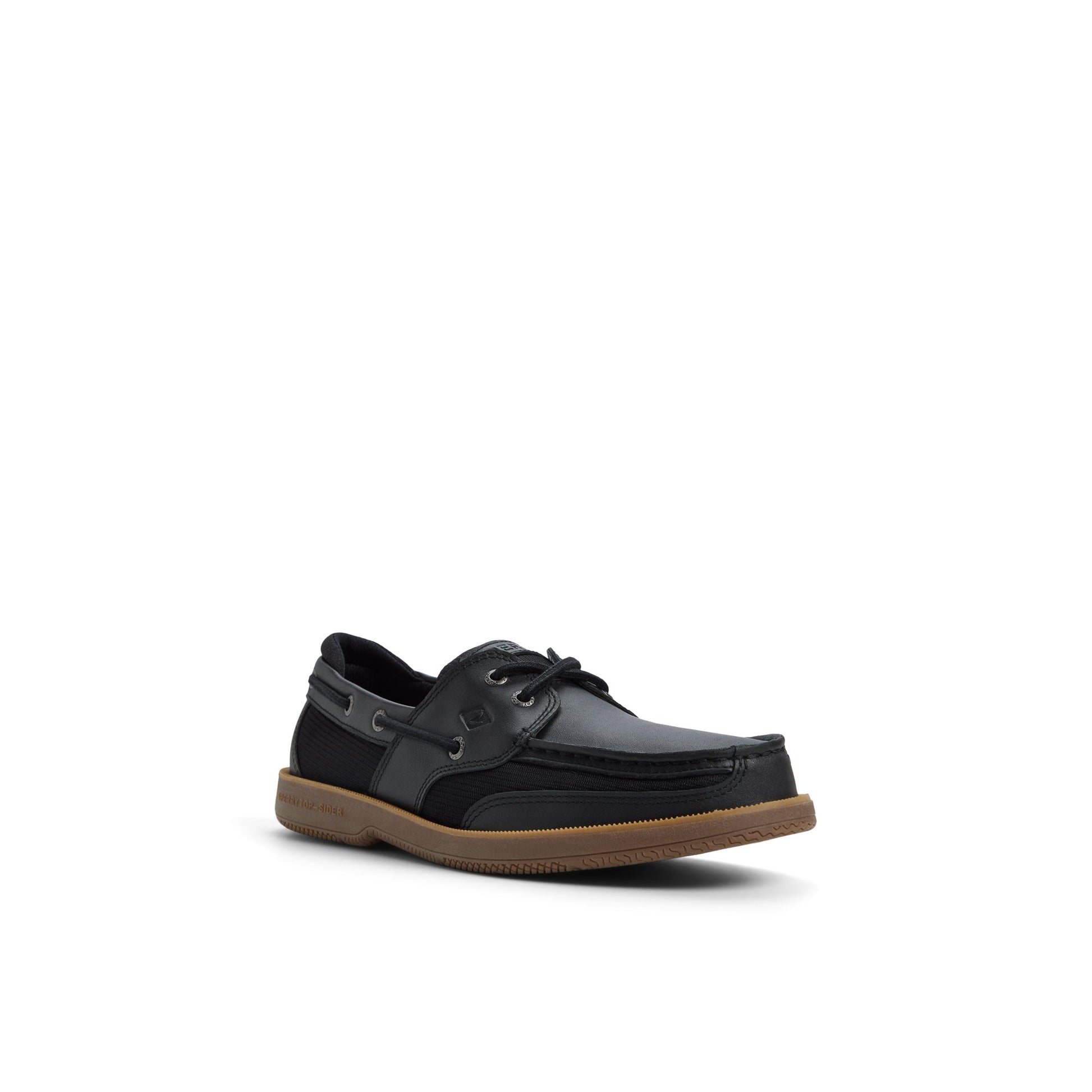 Side view of Black Surveyor 2 Eye Boat Shoes Boat Shoes