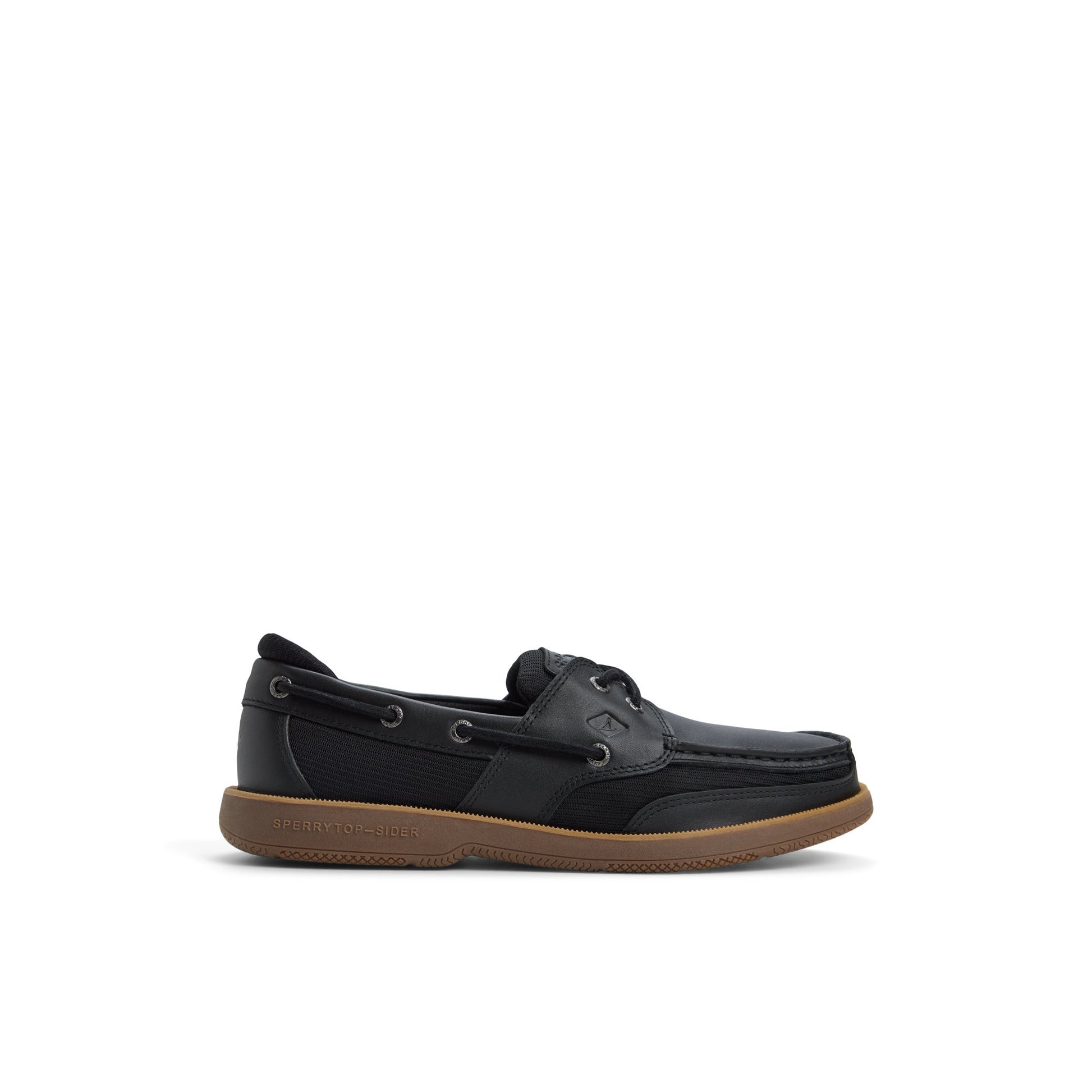 Main View of Black Surveyor 2 Eye Boat Shoes Boat Shoes for Mens